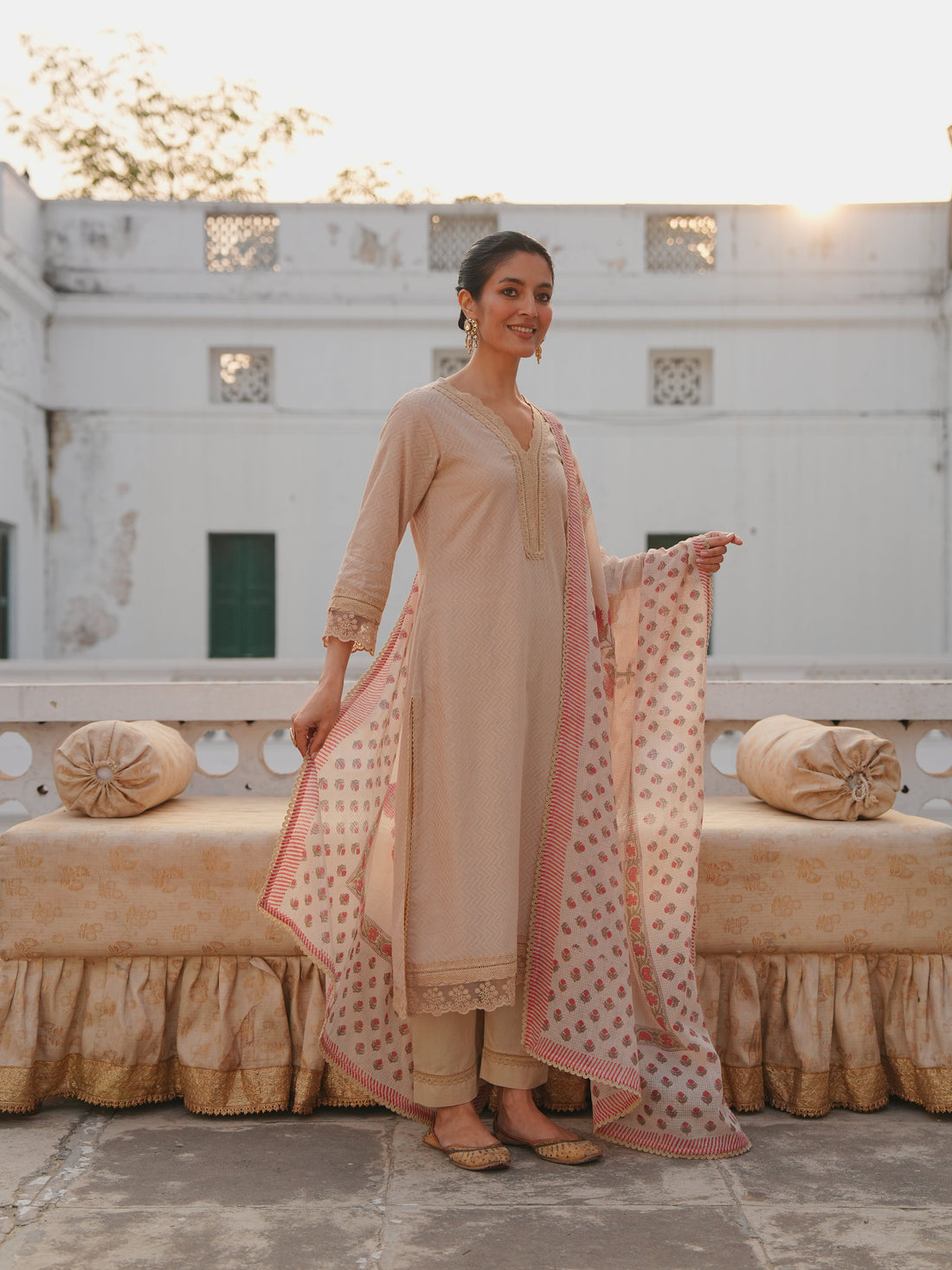 BEIGE KURTA SET