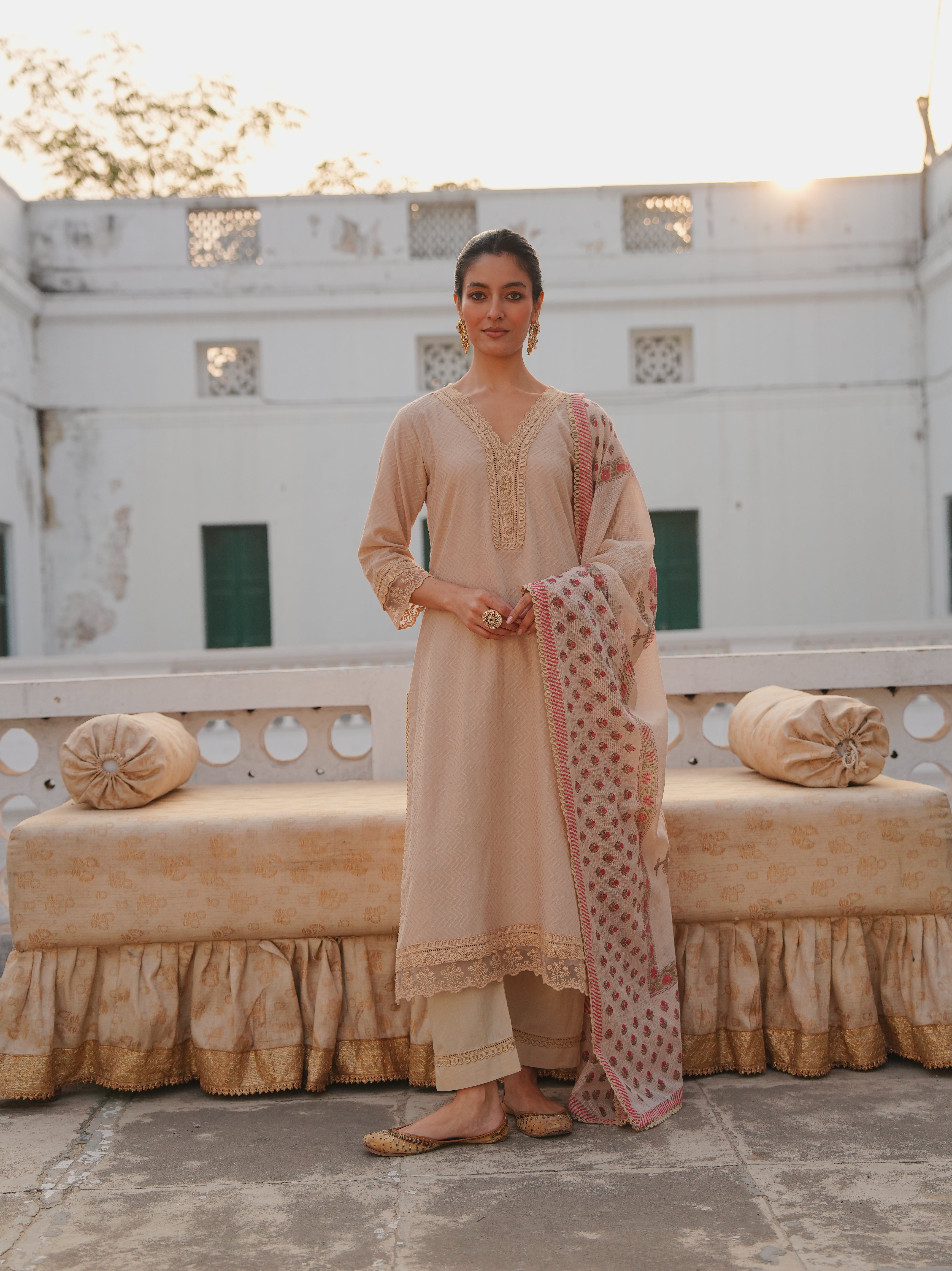 BEIGE KURTA SET