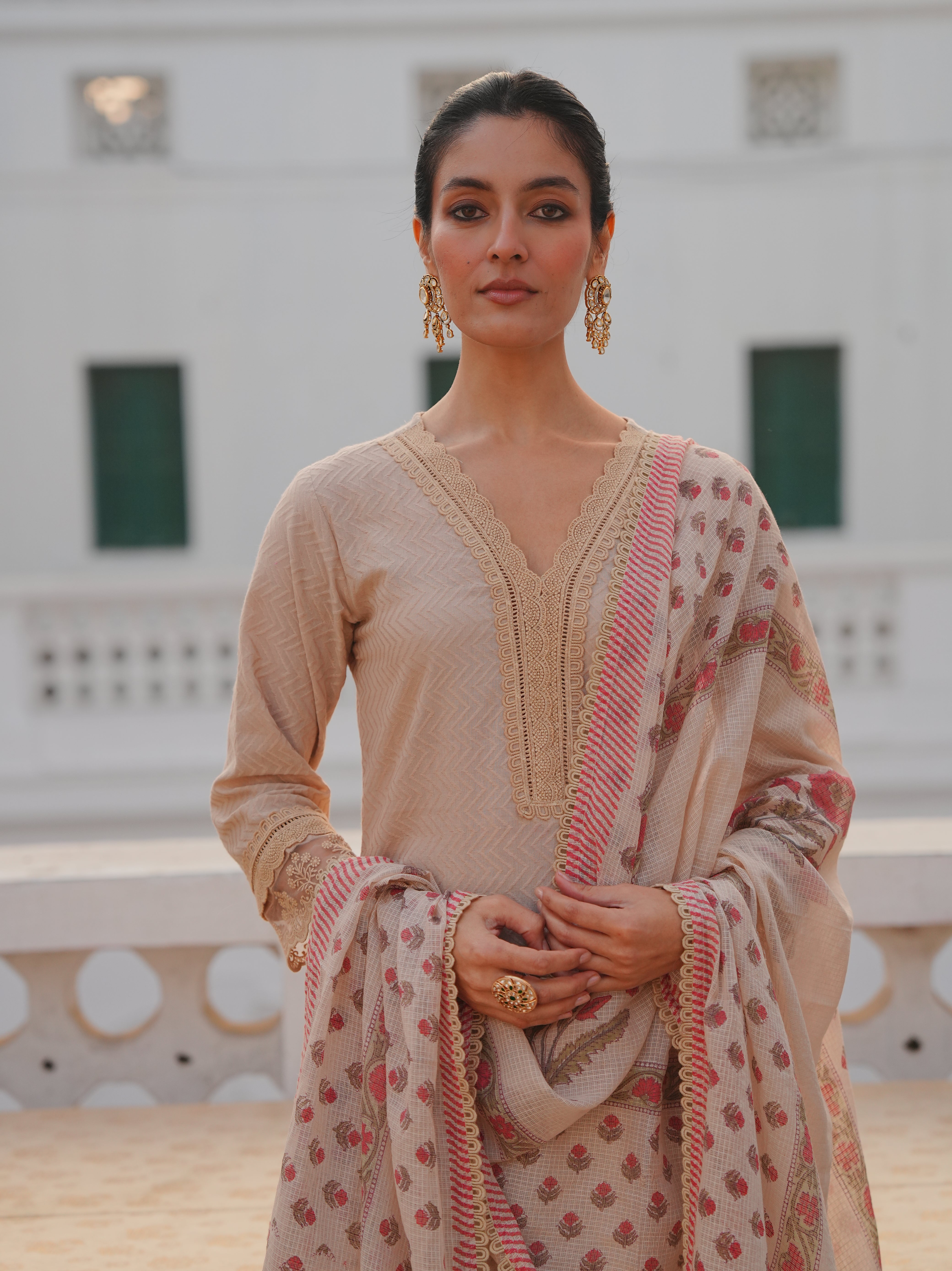 BEIGE KURTA SET