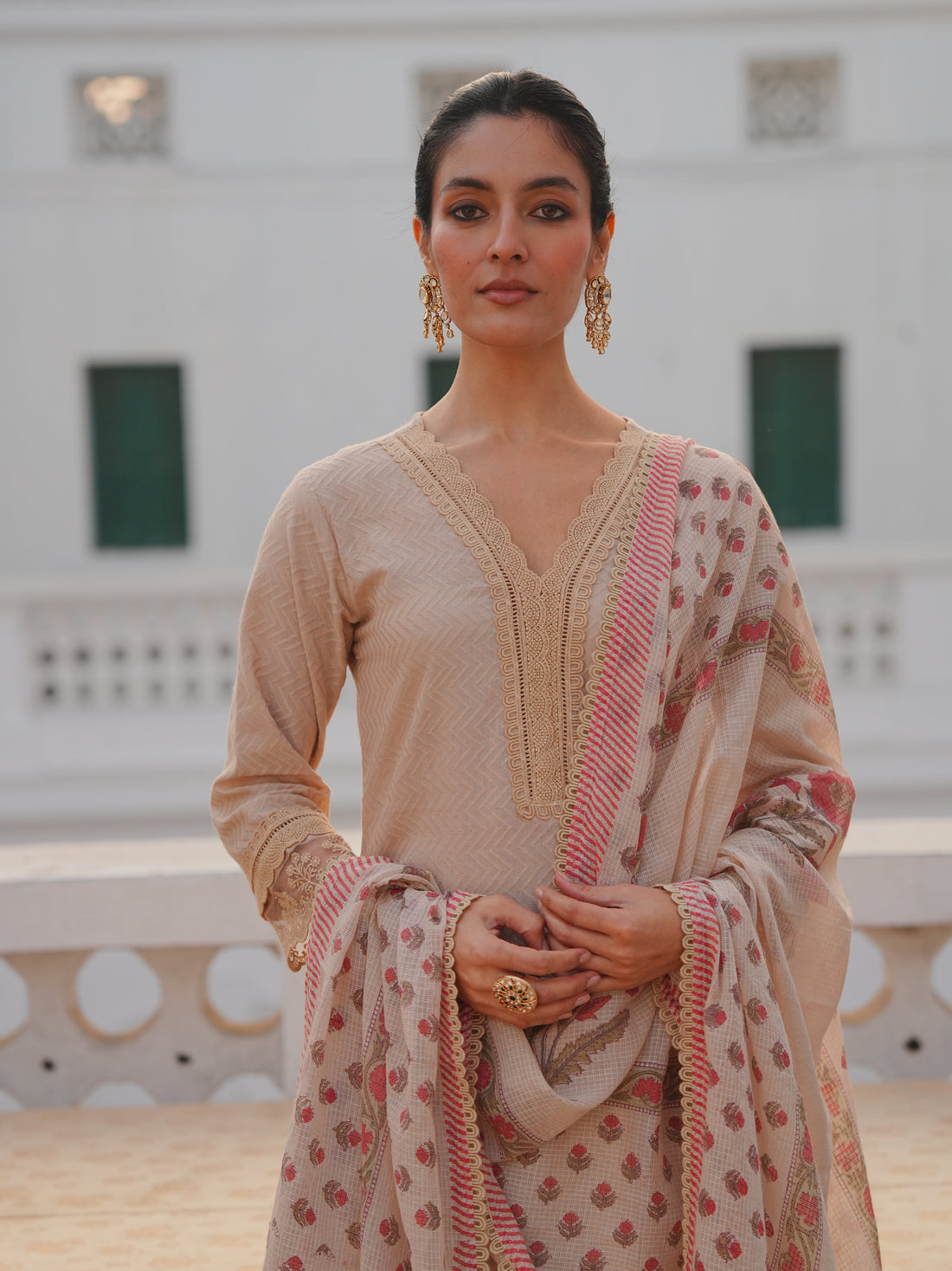 BEIGE KURTA SET