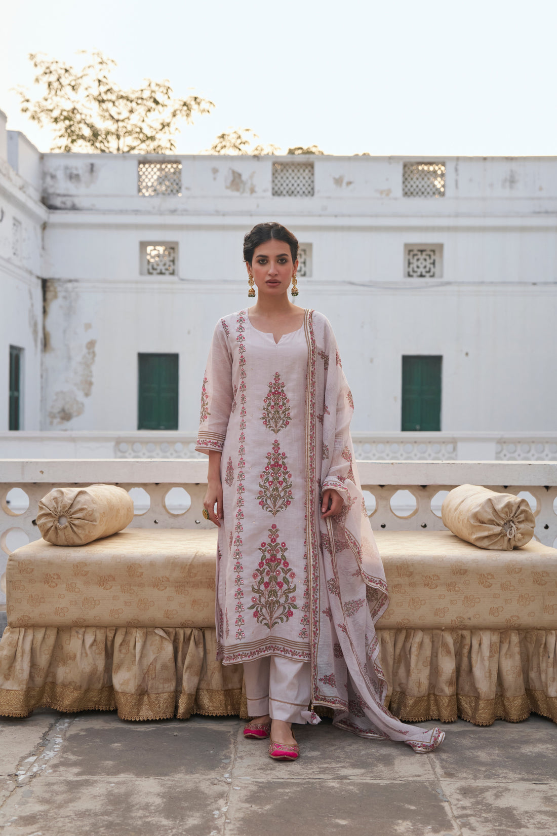 BLUSH HERITAGE LINEN KURTA SET