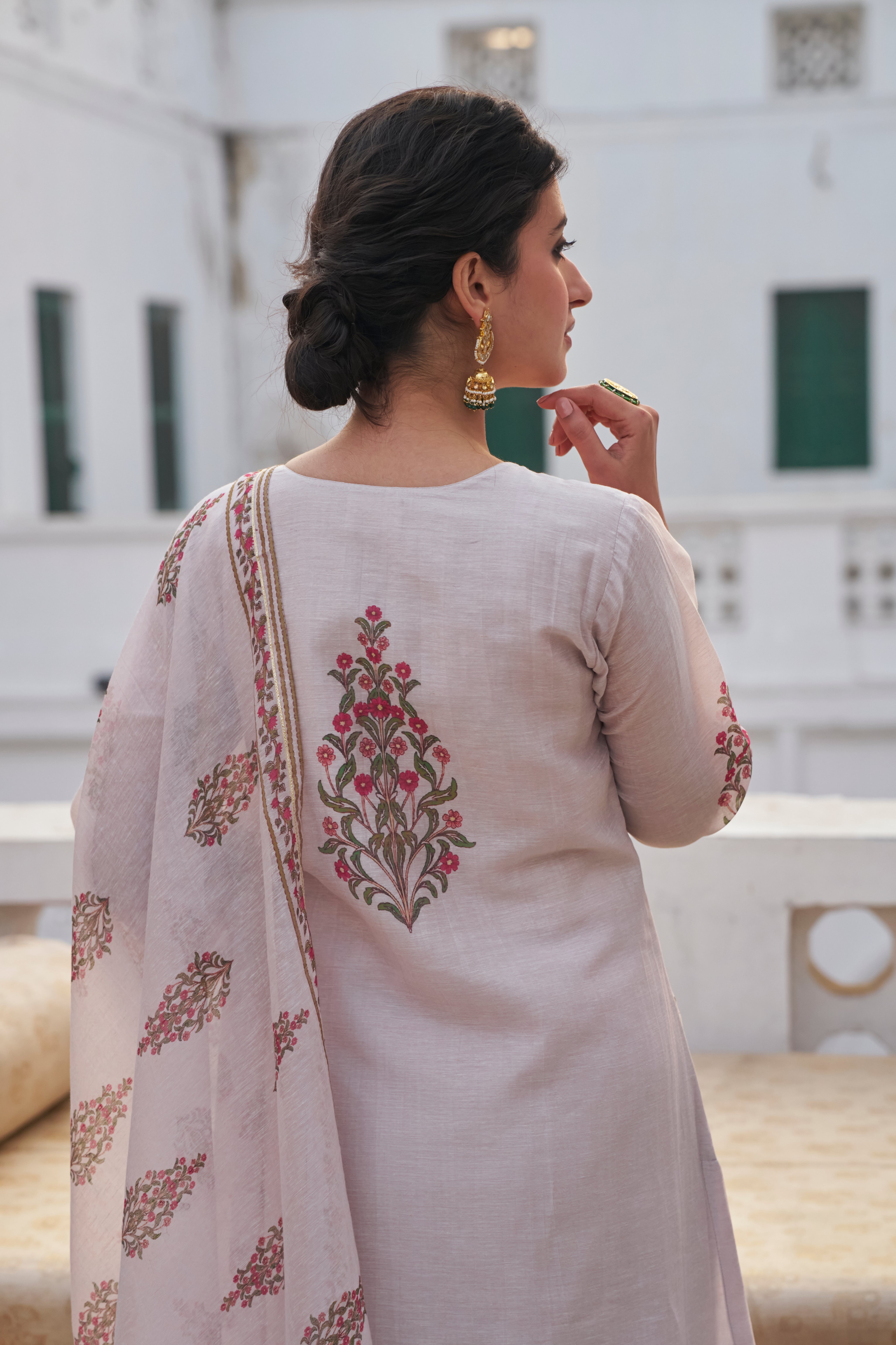 BLUSH HERITAGE LINEN KURTA SET