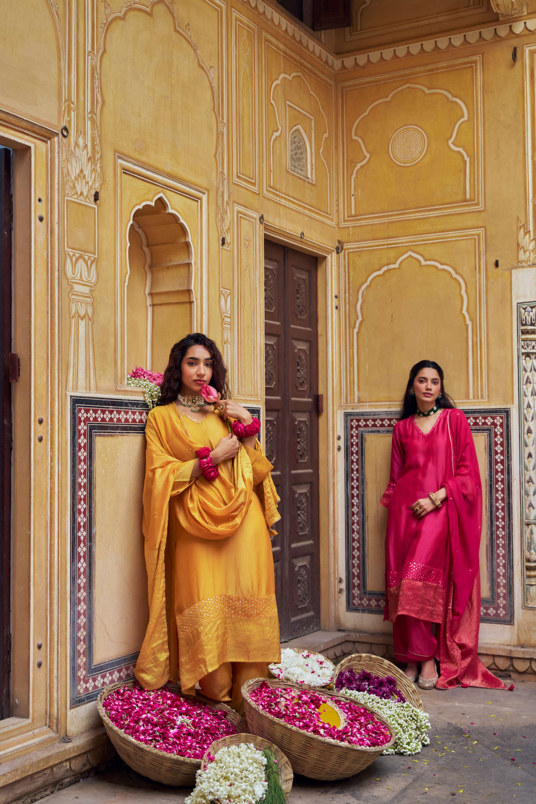PINK TABBY SILK A-LINE KURTA SET