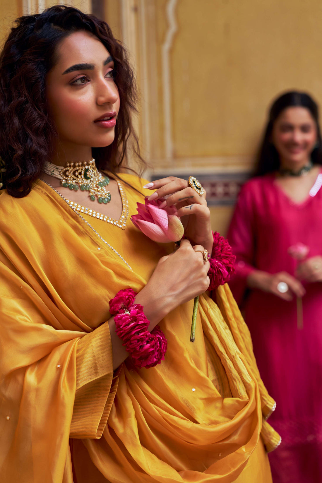 PINK TABBY SILK A-LINE KURTA SET