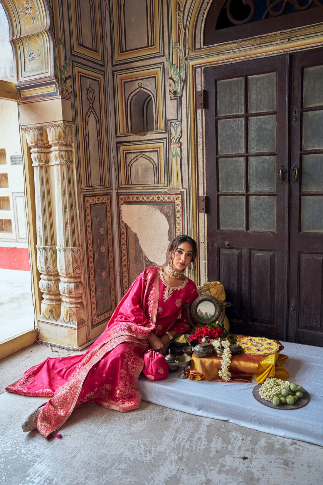 PINK PURE BANARSI FARSI SALWAR SET