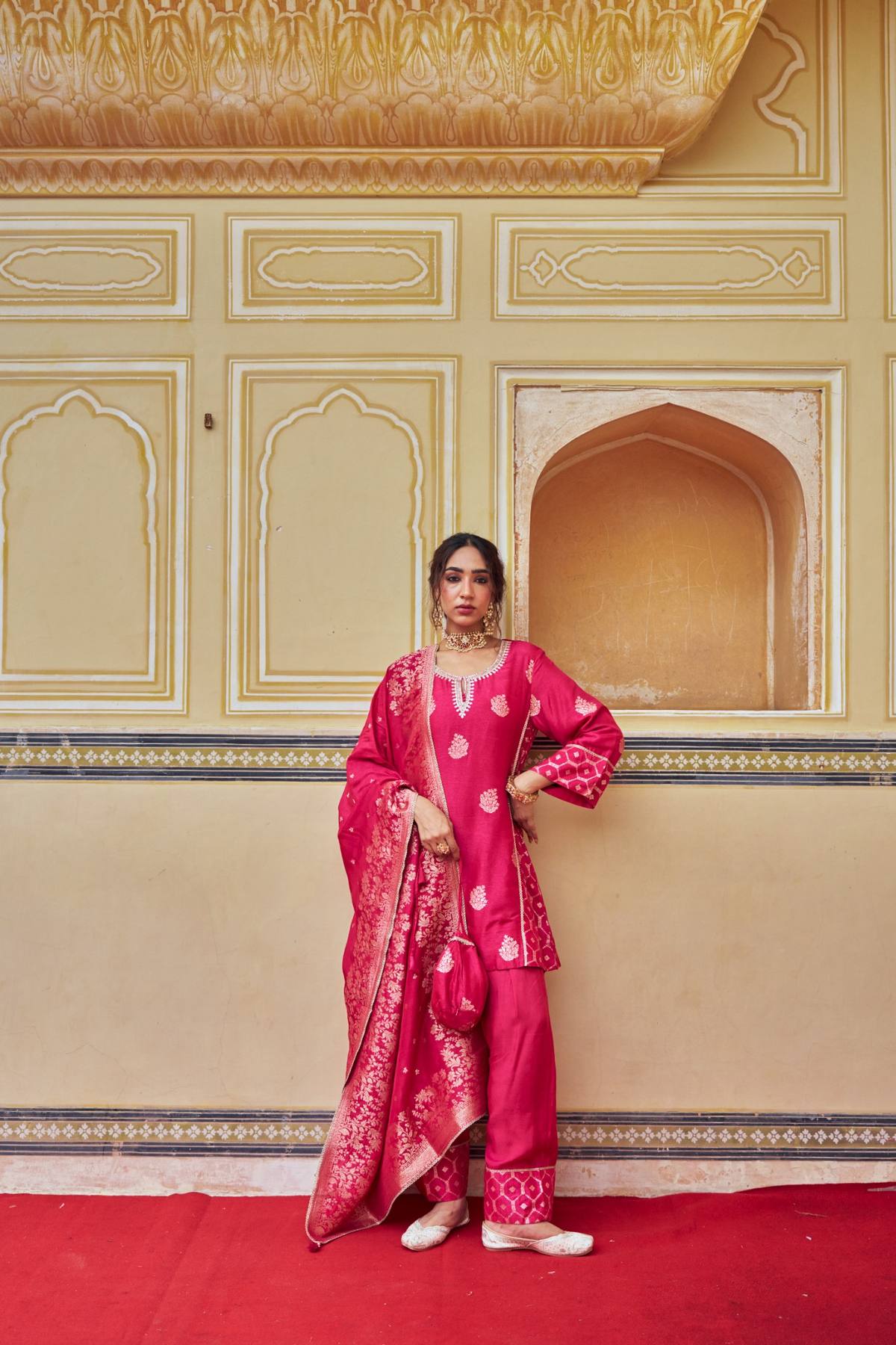 PINK PURE BANARSI FARSI SALWAR SET