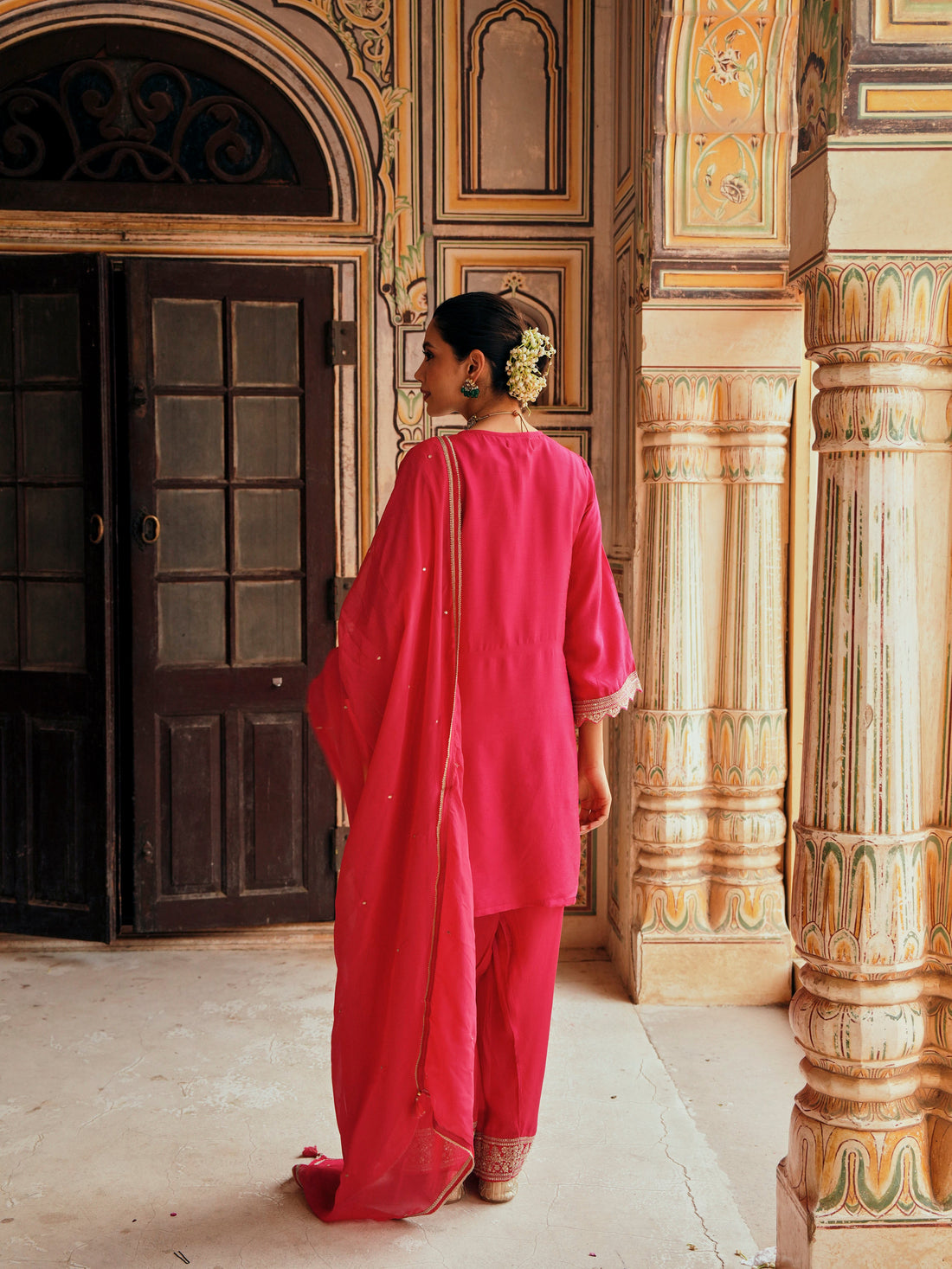 PINK  DOLA SILK FARSI SALWAR SET