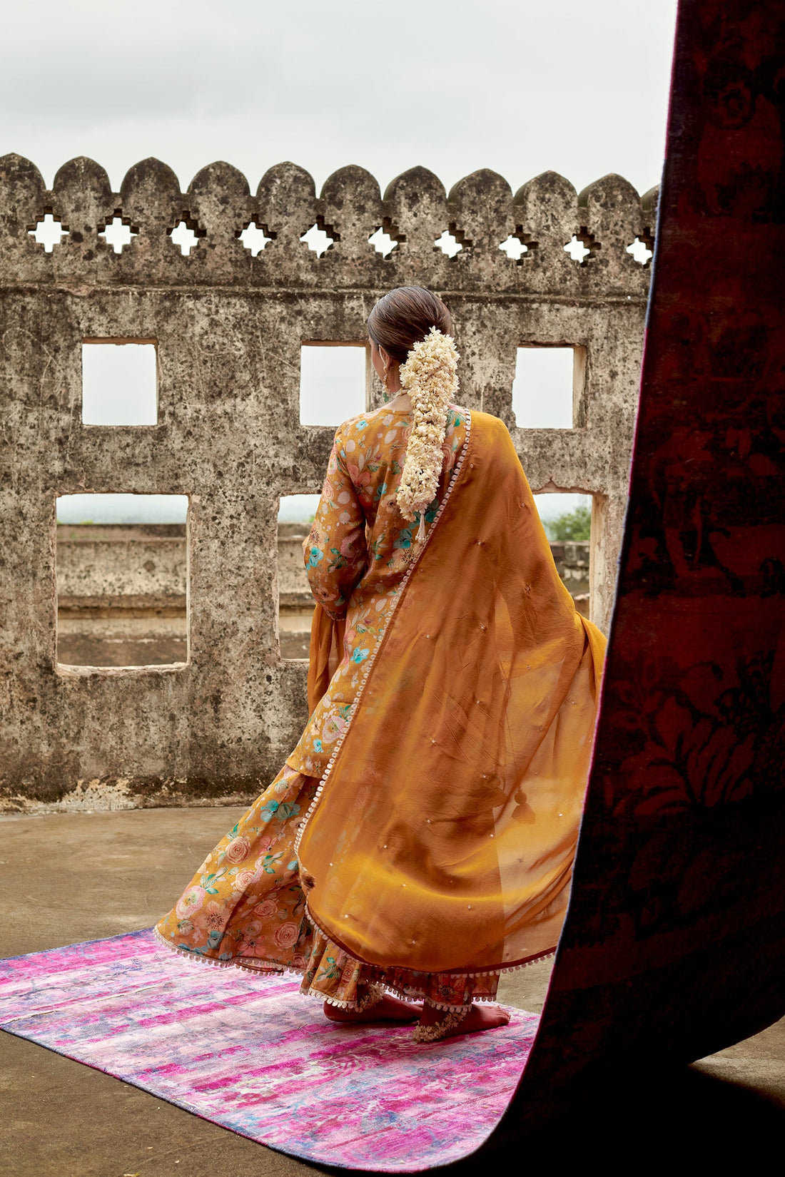 FLORAL MUSTARD GARARA SET