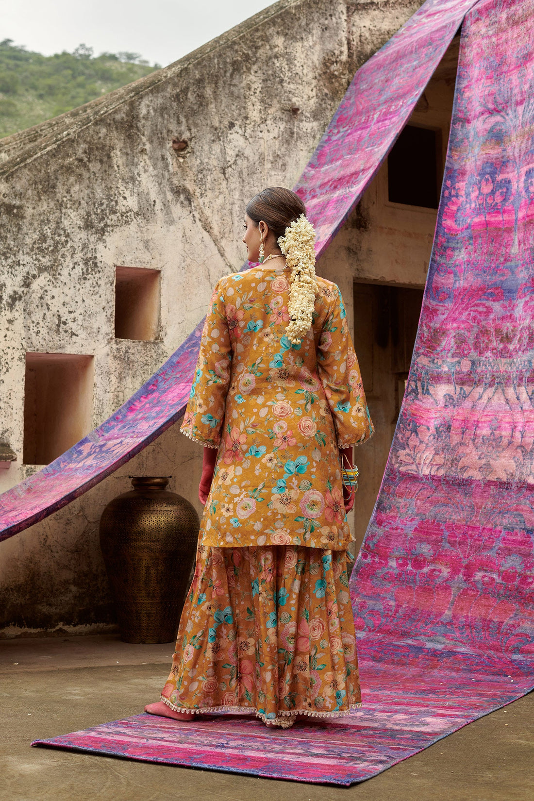 FLORAL MUSTARD GARARA SET