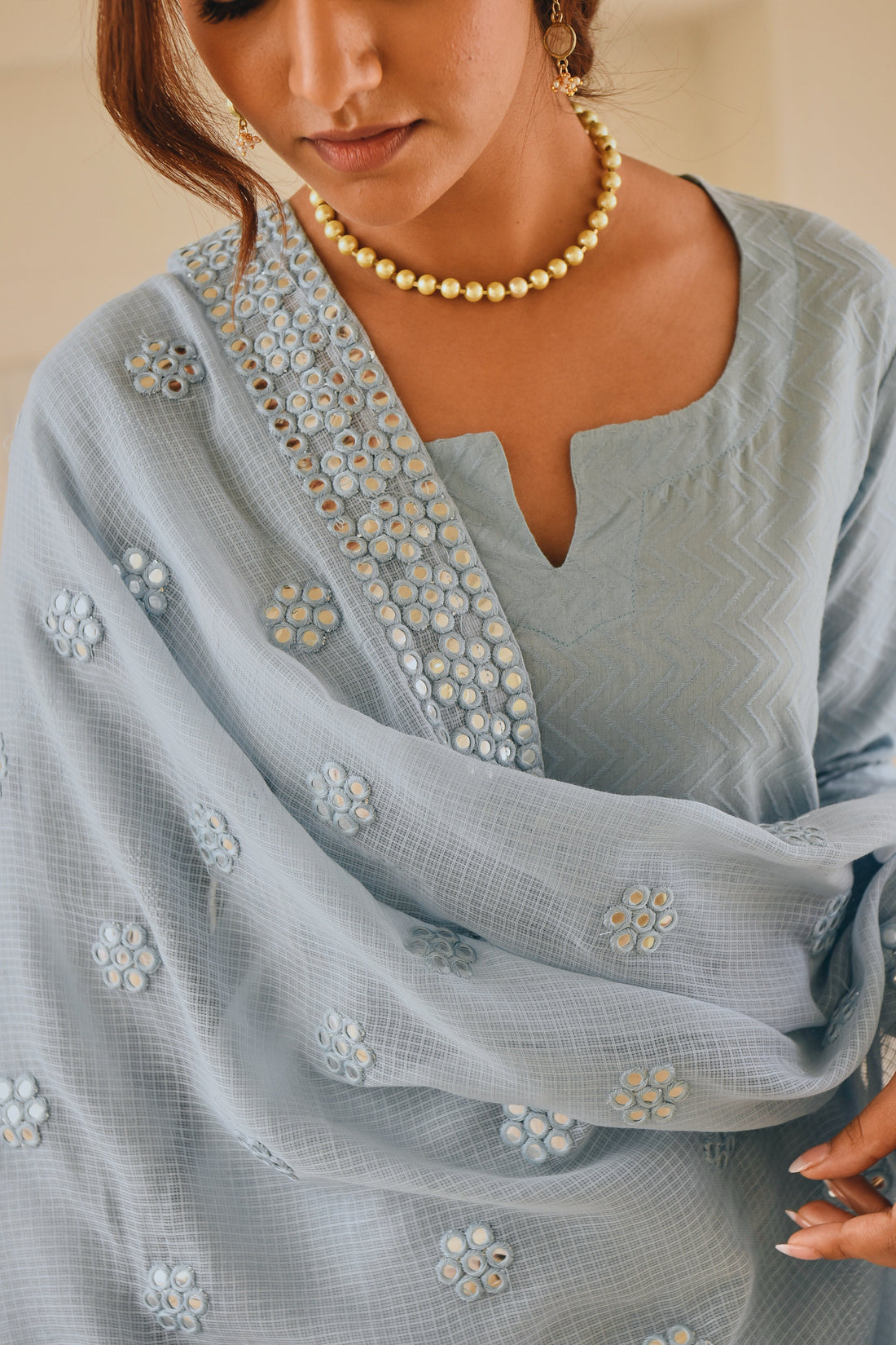 BLUE STRAIGHT KURTA SET