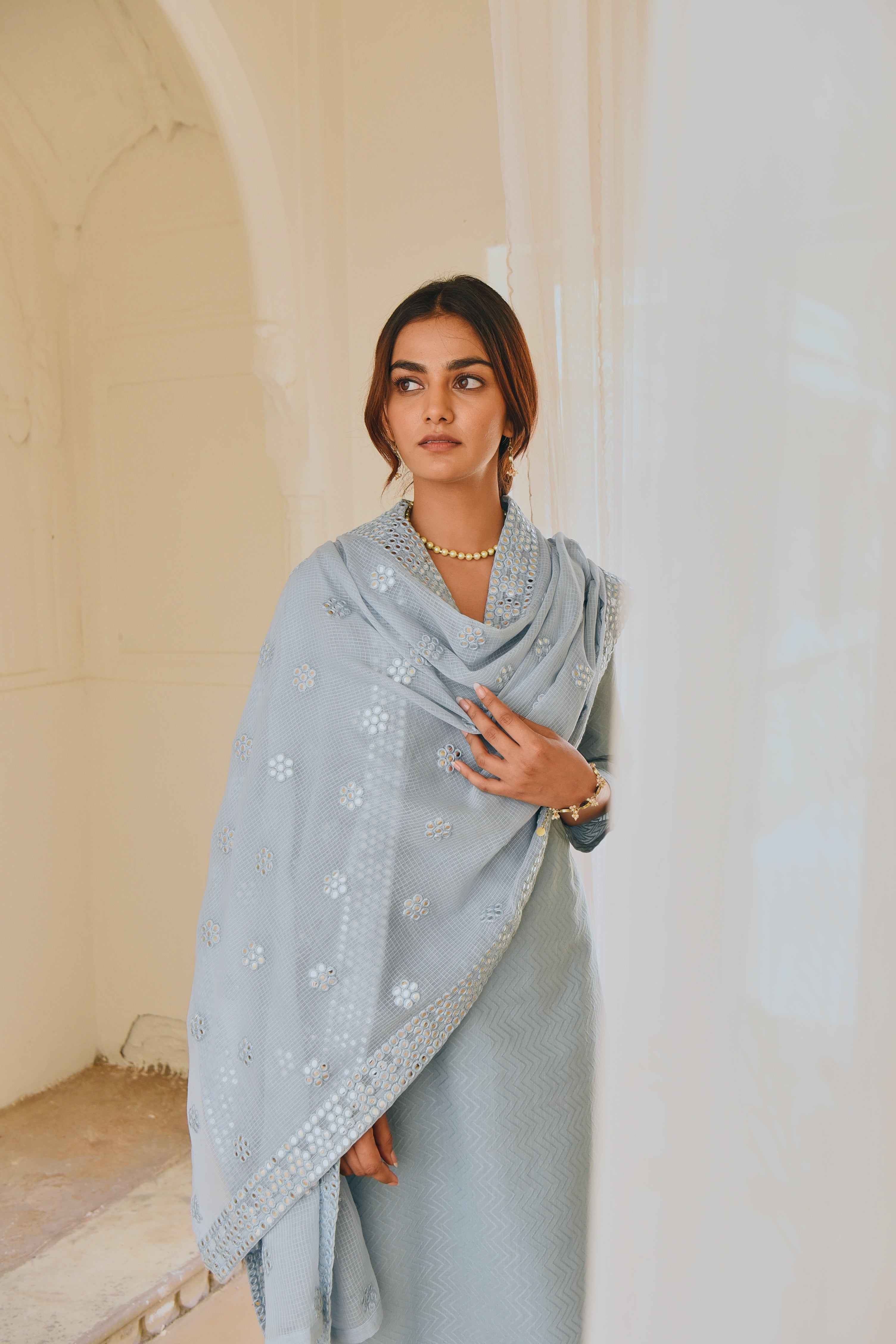 BLUE STRAIGHT KURTA SET