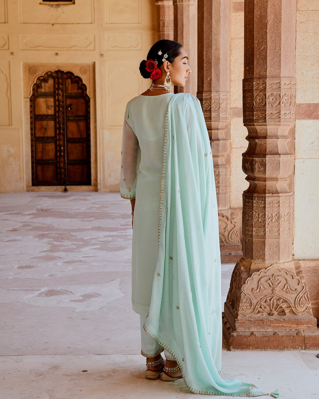 MINT GREEN ORGANZA KURTA SET