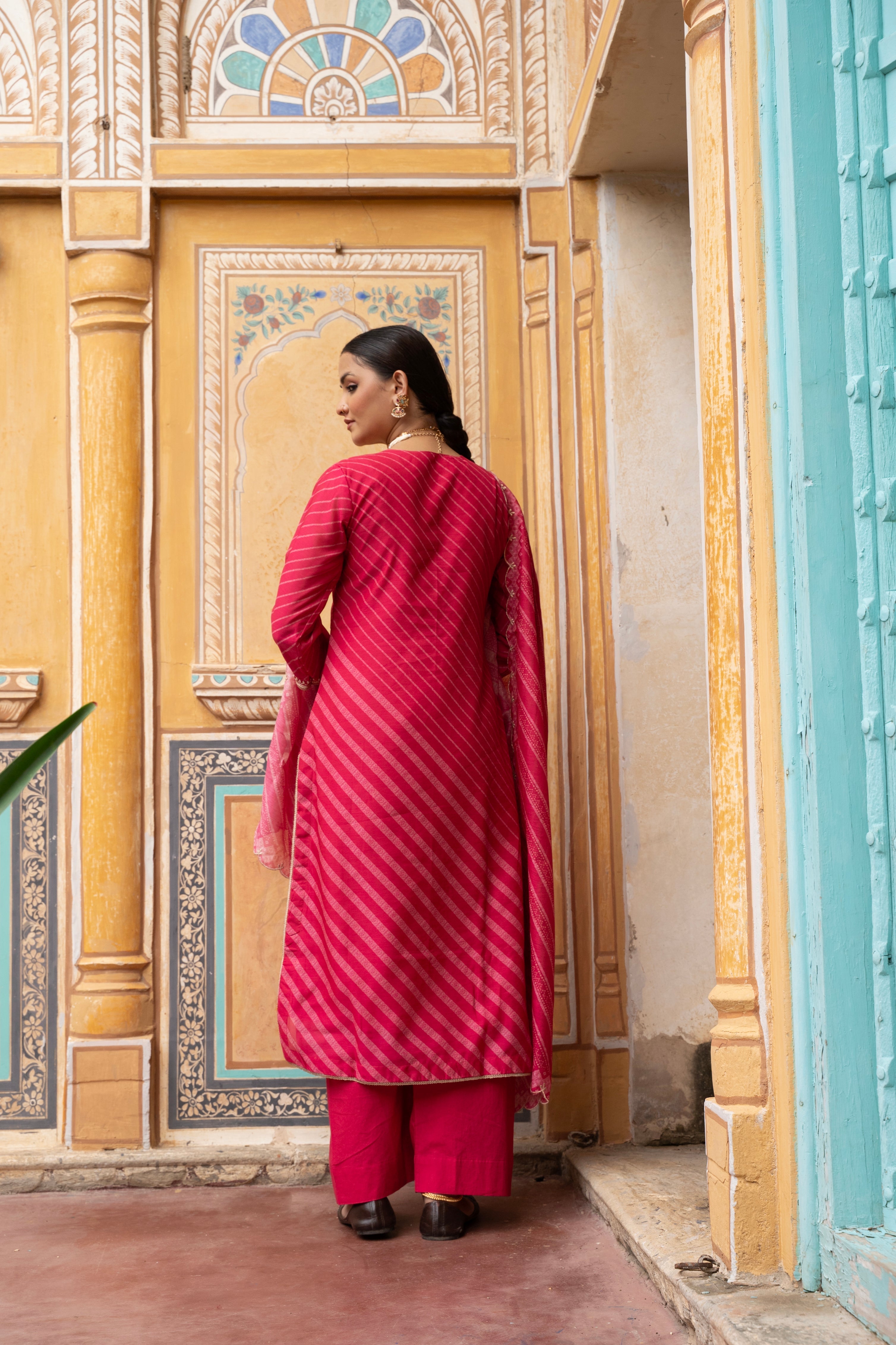 Pink Printed Kurta Set