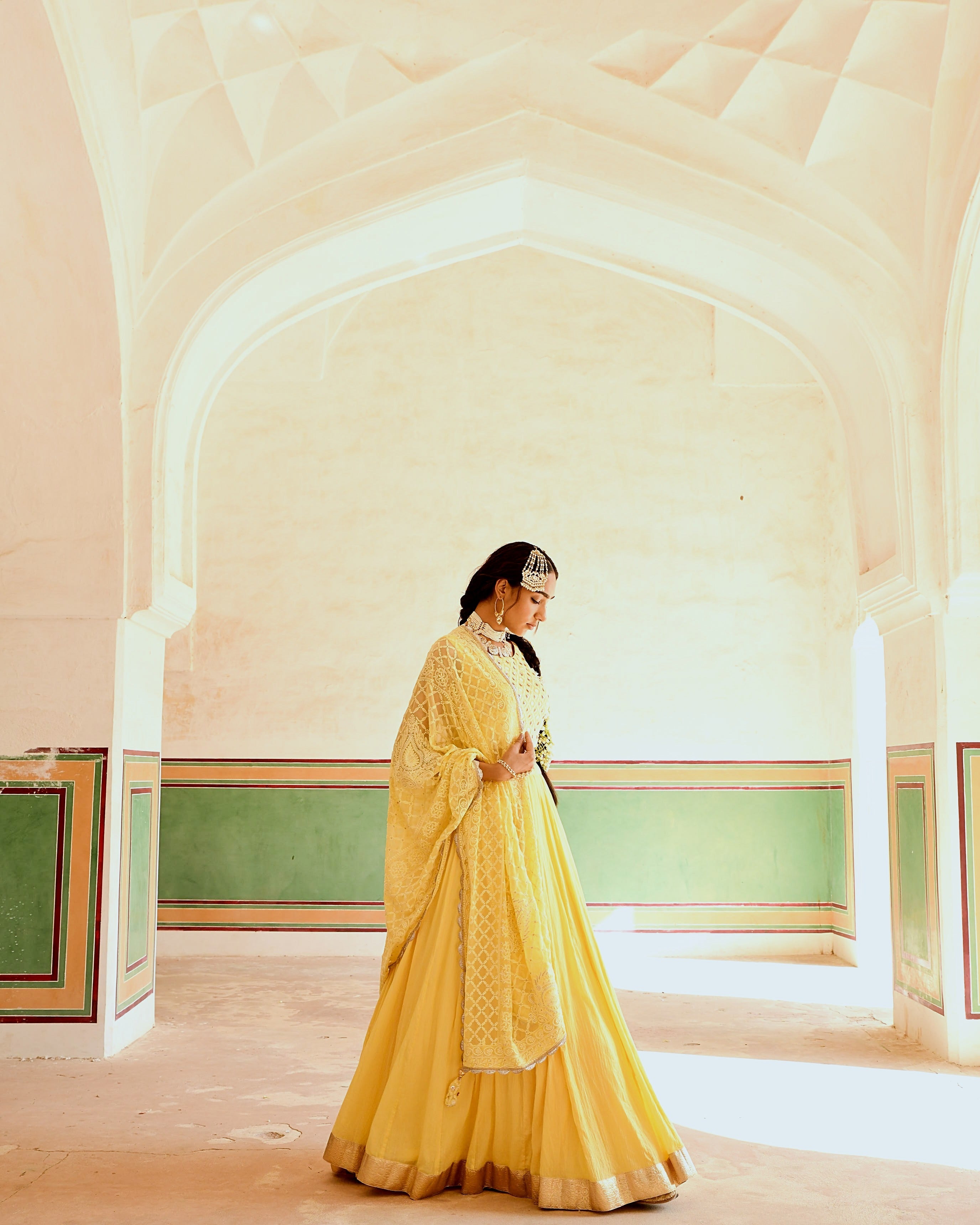 INAAYAT YELLOW FLARED SKIRT SET