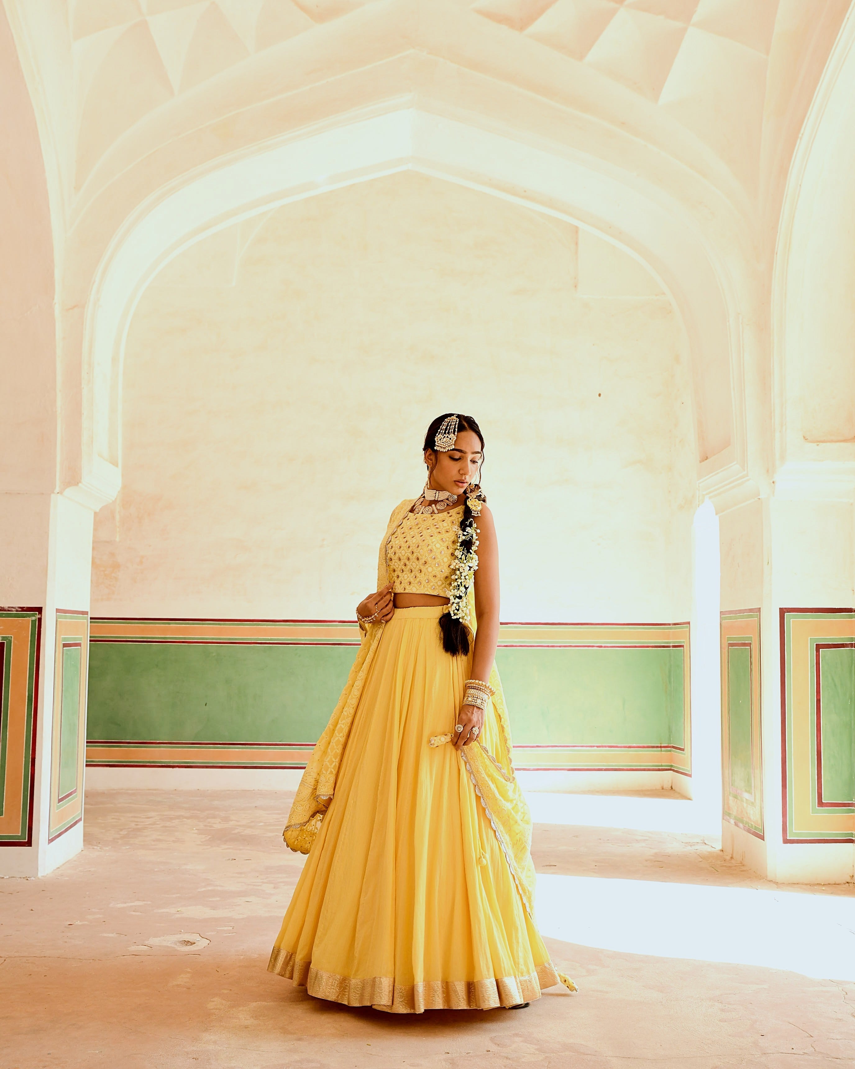 INAAYAT YELLOW FLARED SKIRT SET