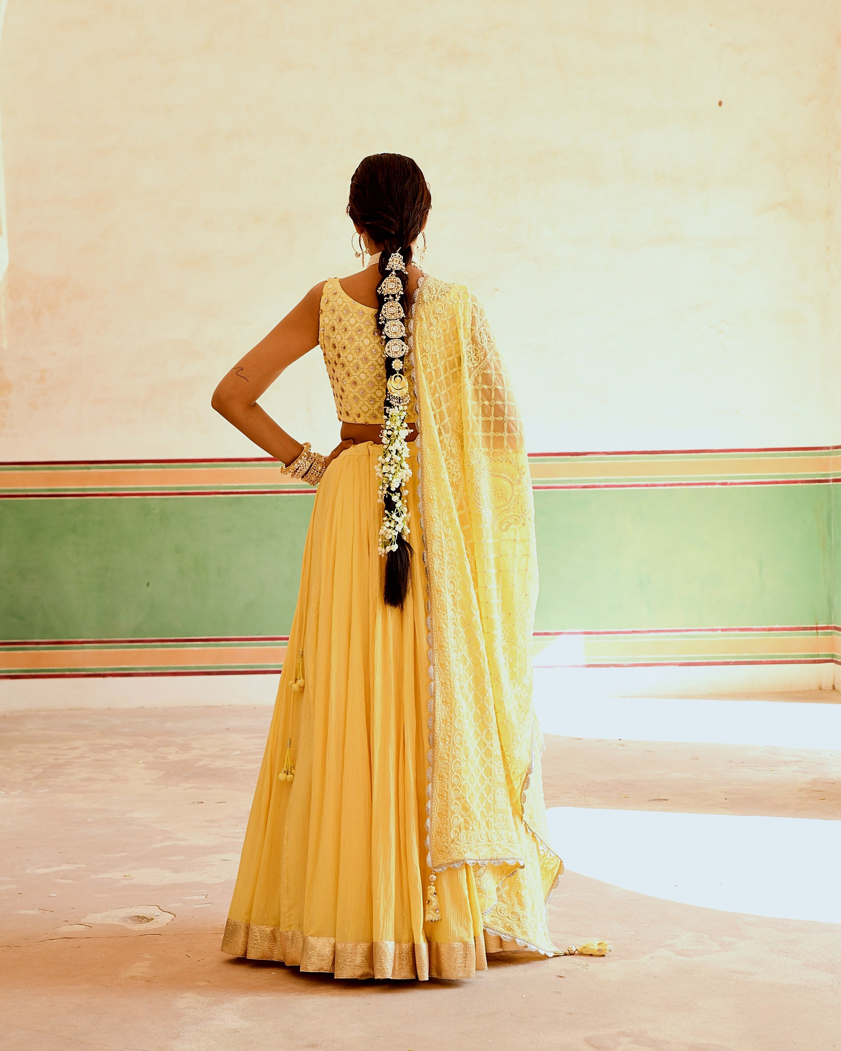 INAAYAT YELLOW FLARED SKIRT SET