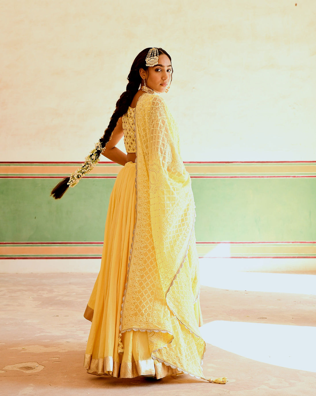 INAAYAT YELLOW FLARED SKIRT SET