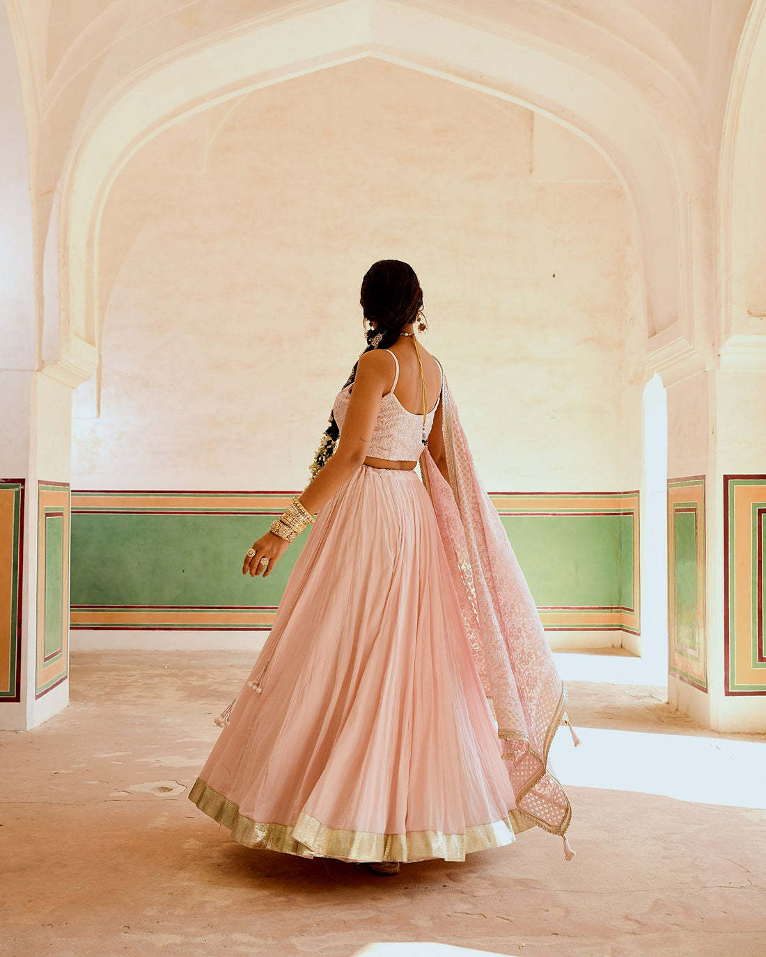 INAAYAT CREPE PINK SKIRT SET