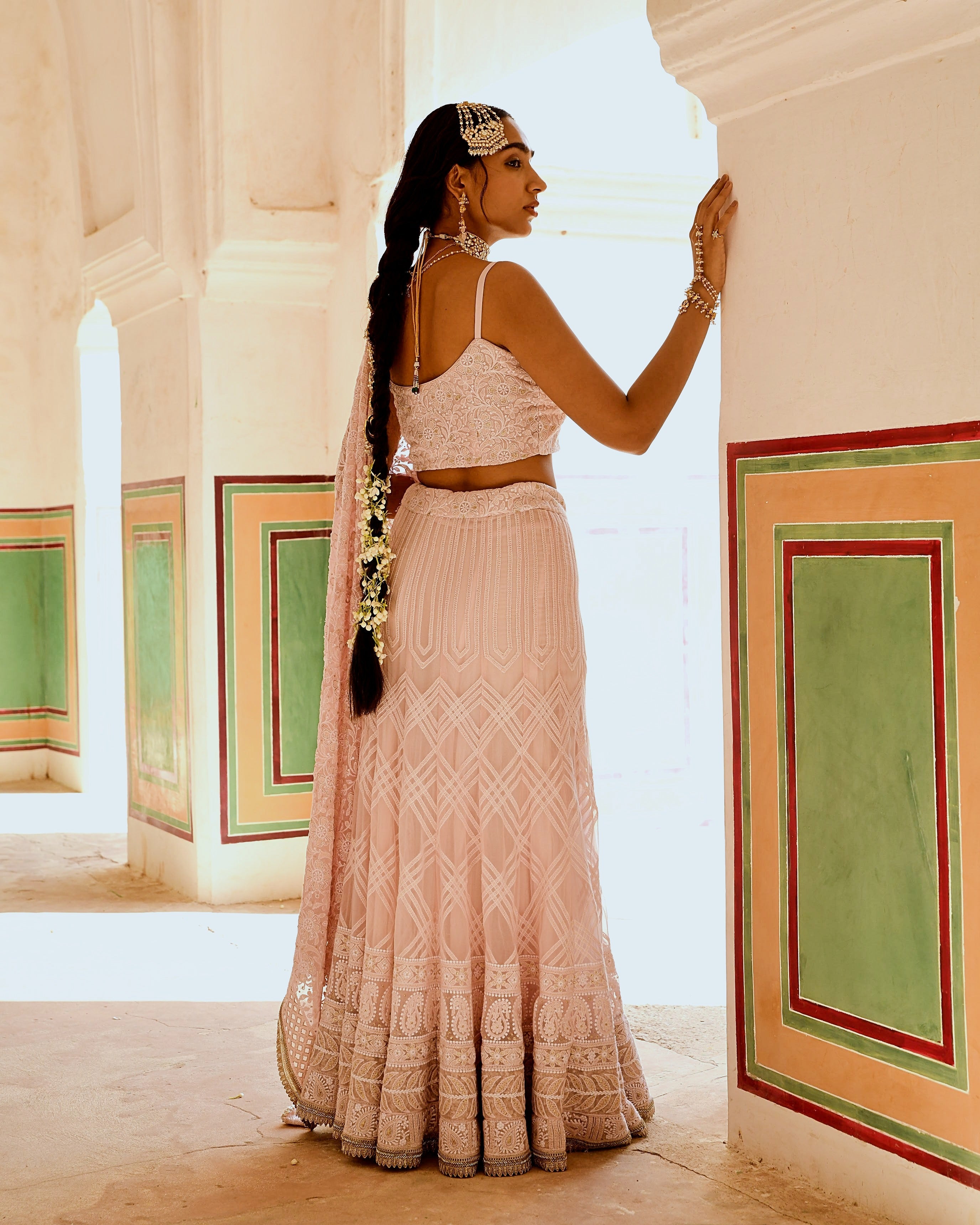 INAAYAT CHIKANKARI PINK LEHANGA