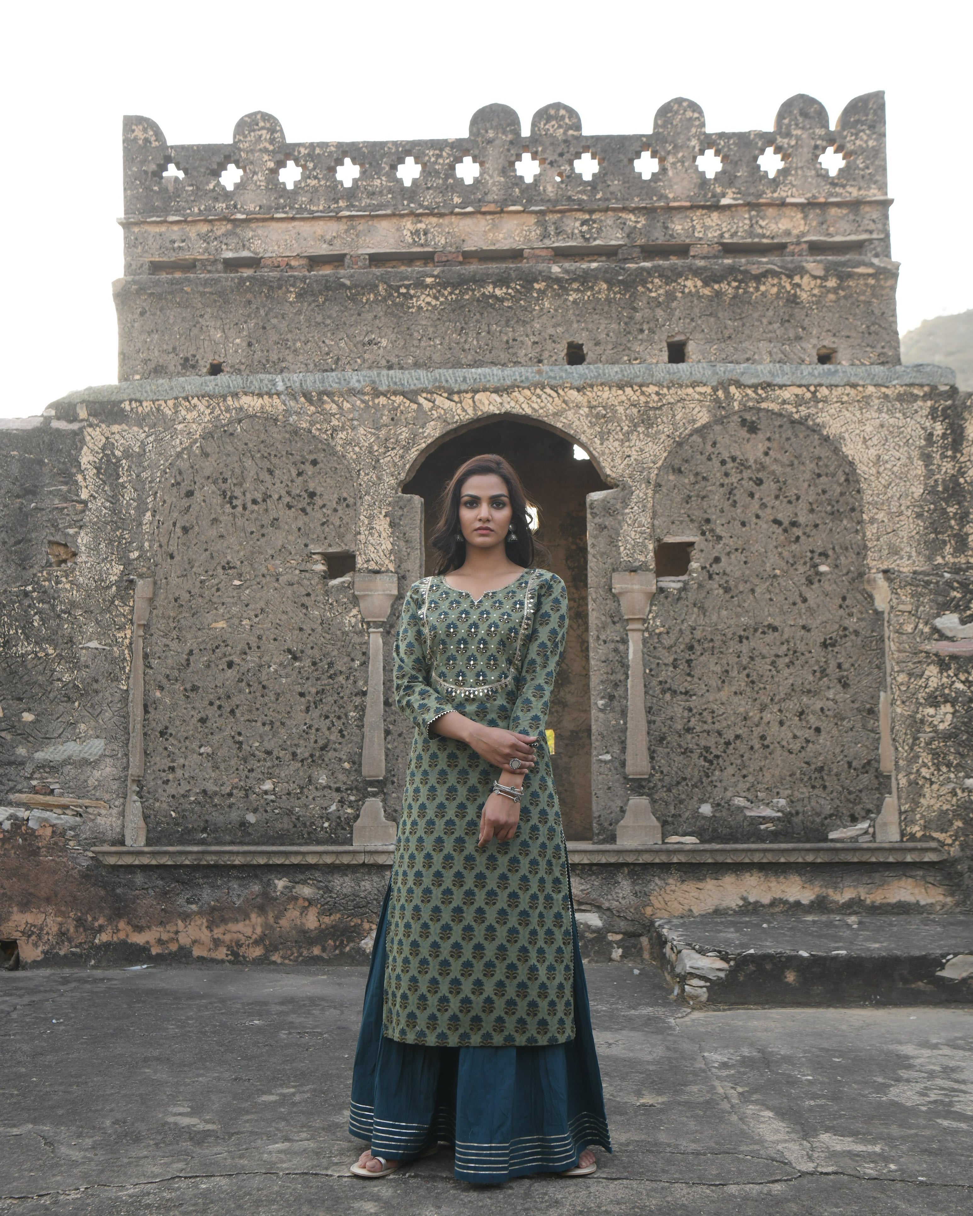 SEHER BLUE SHARARA SET