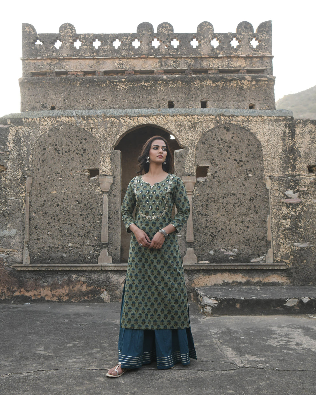SEHER BLUE SHARARA SET