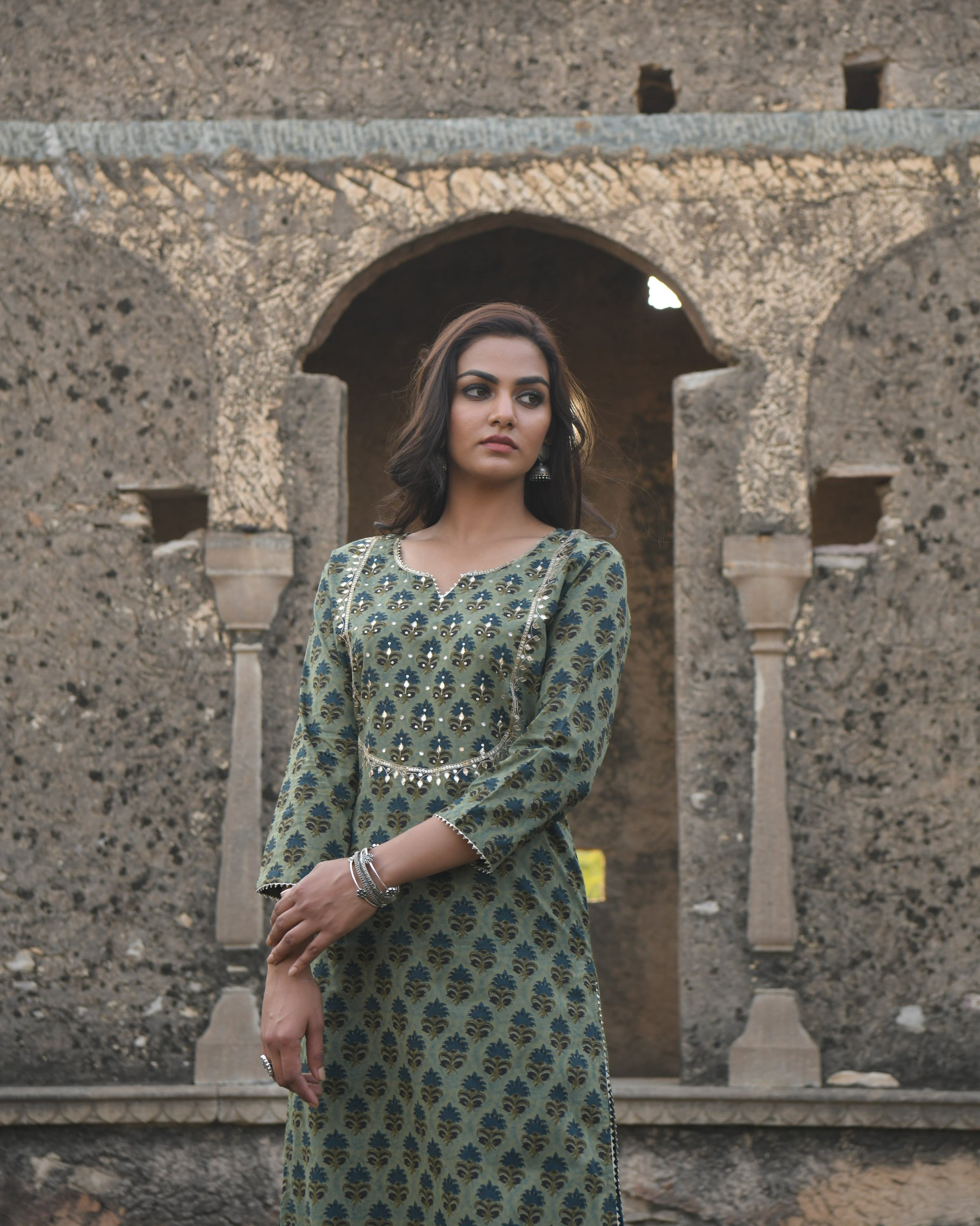 SEHER BLUE SHARARA SET