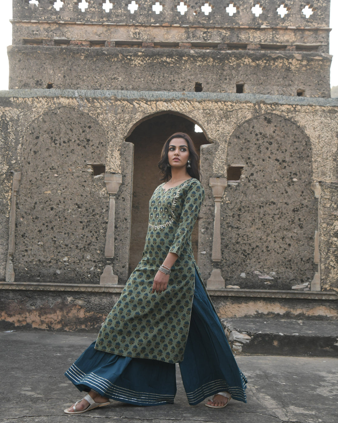 SEHER BLUE SHARARA SET