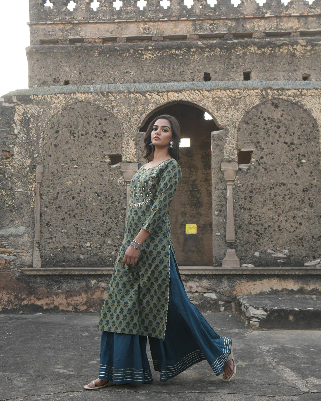 SEHER BLUE SHARARA SET