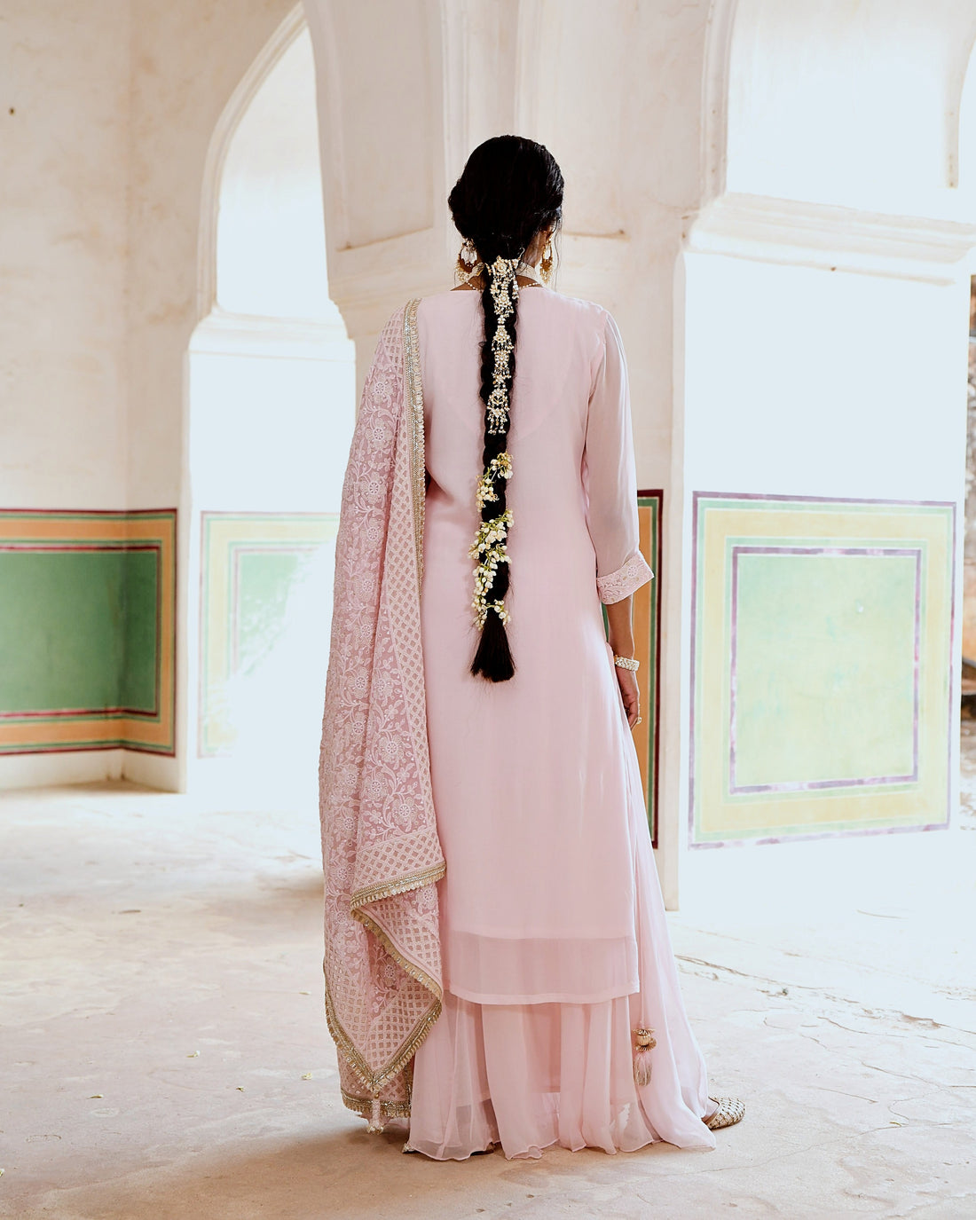 INAAYAT PINK STRAIGHT KURTA SKIRT SET