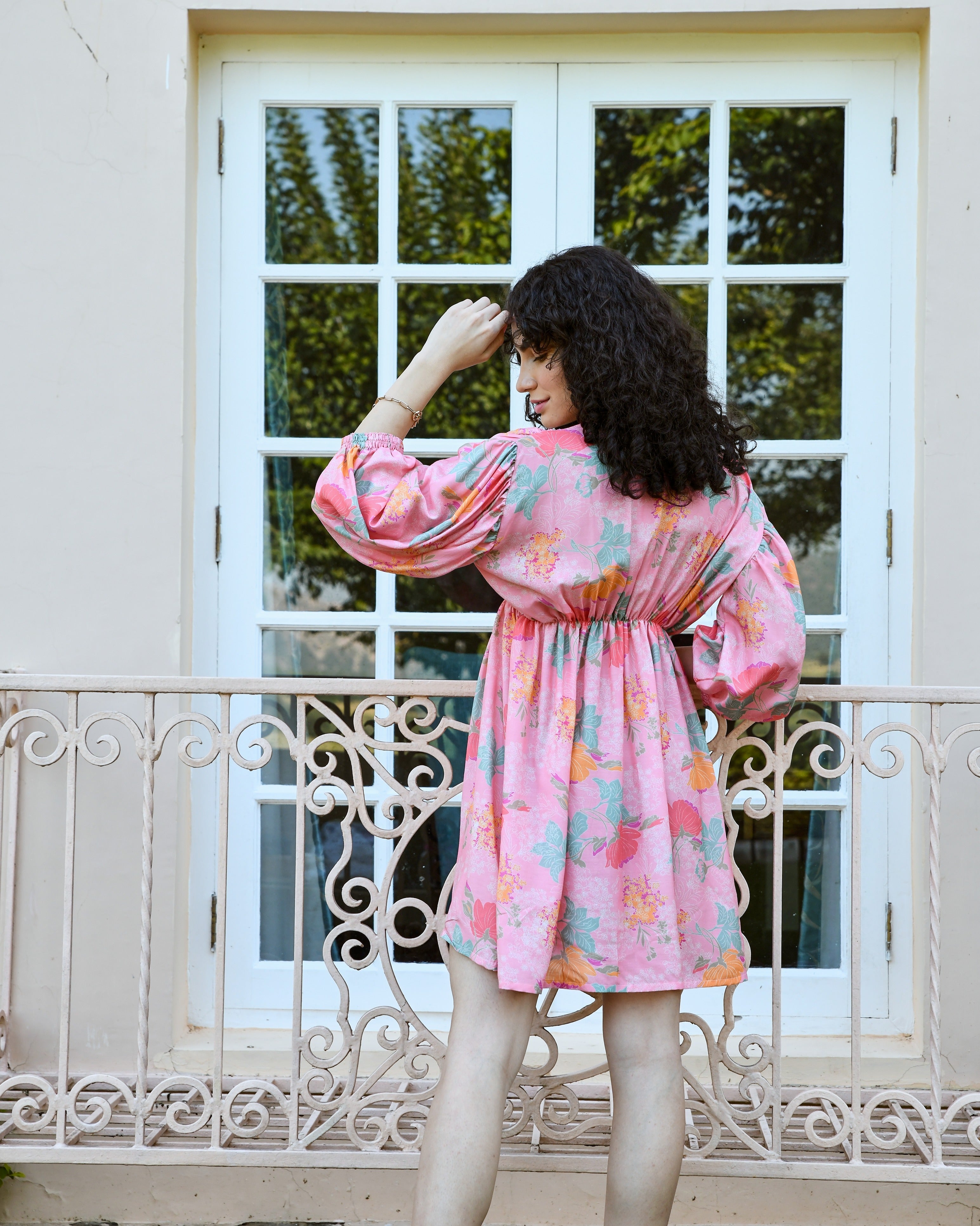 PLUMERIA PINK RUCHED DRESS
