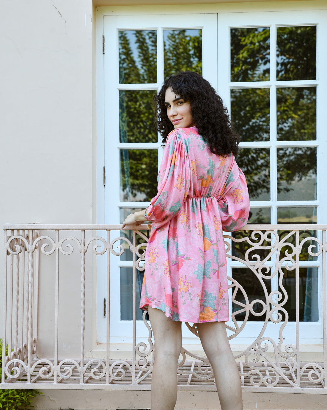 PLUMERIA PINK RUCHED DRESS