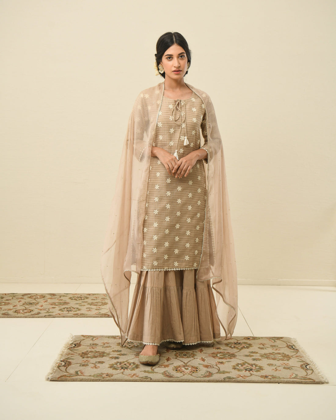 NAZAM BEIGE KURTA SET