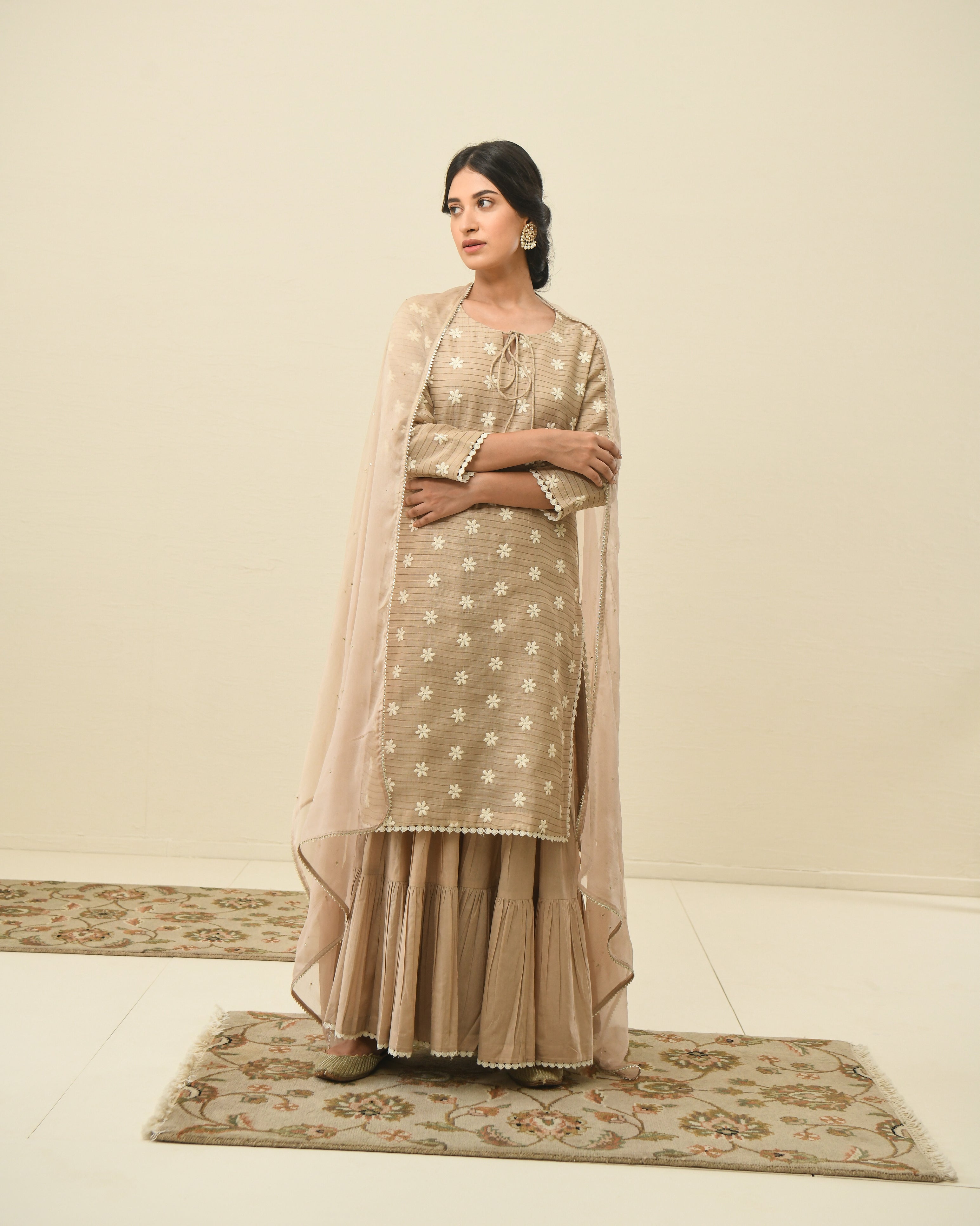 NAZAM BEIGE KURTA SET