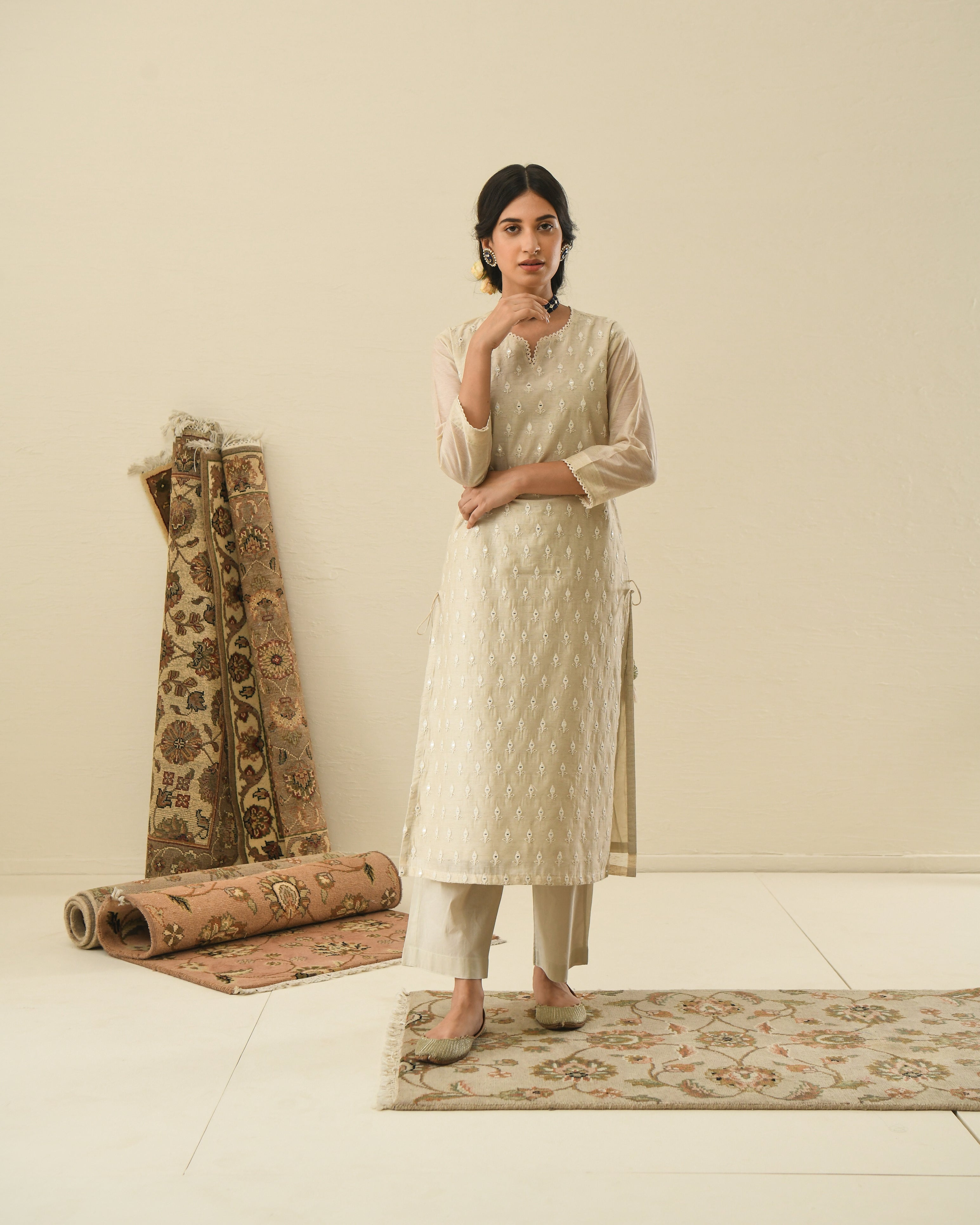AFREEN BEIGE KURTA SET