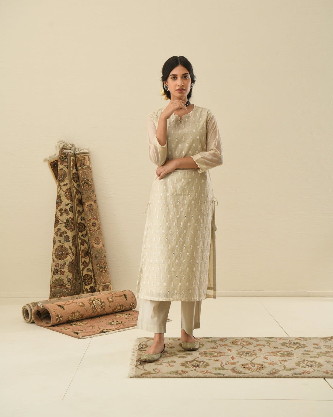 AFREEN BEIGE KURTA SET