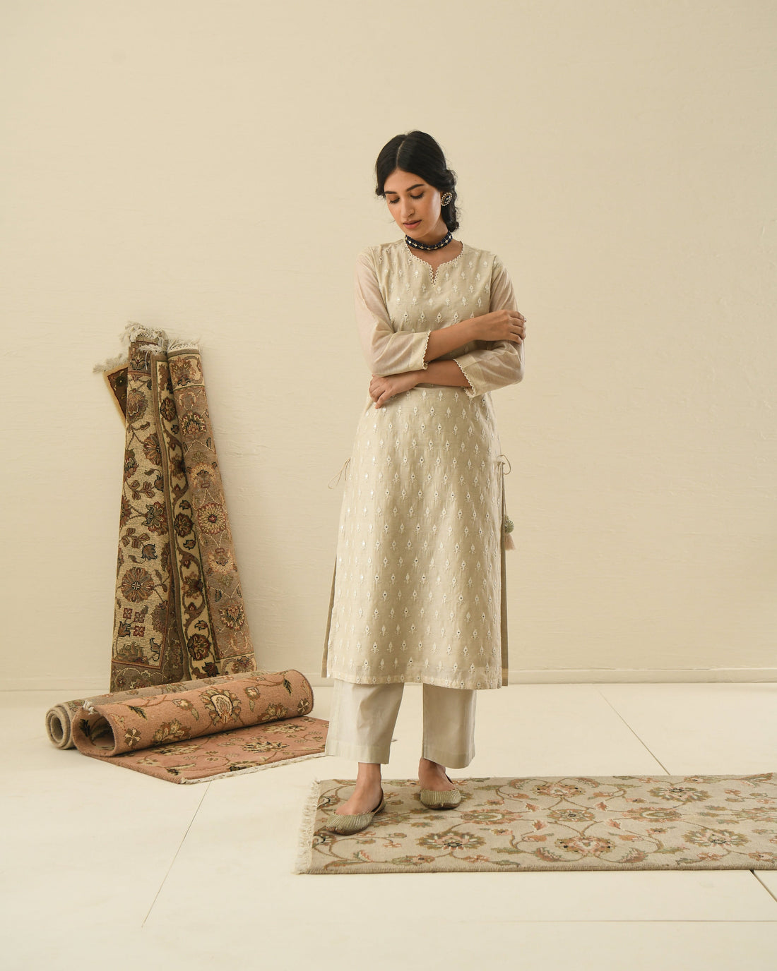 AFREEN BEIGE KURTA SET