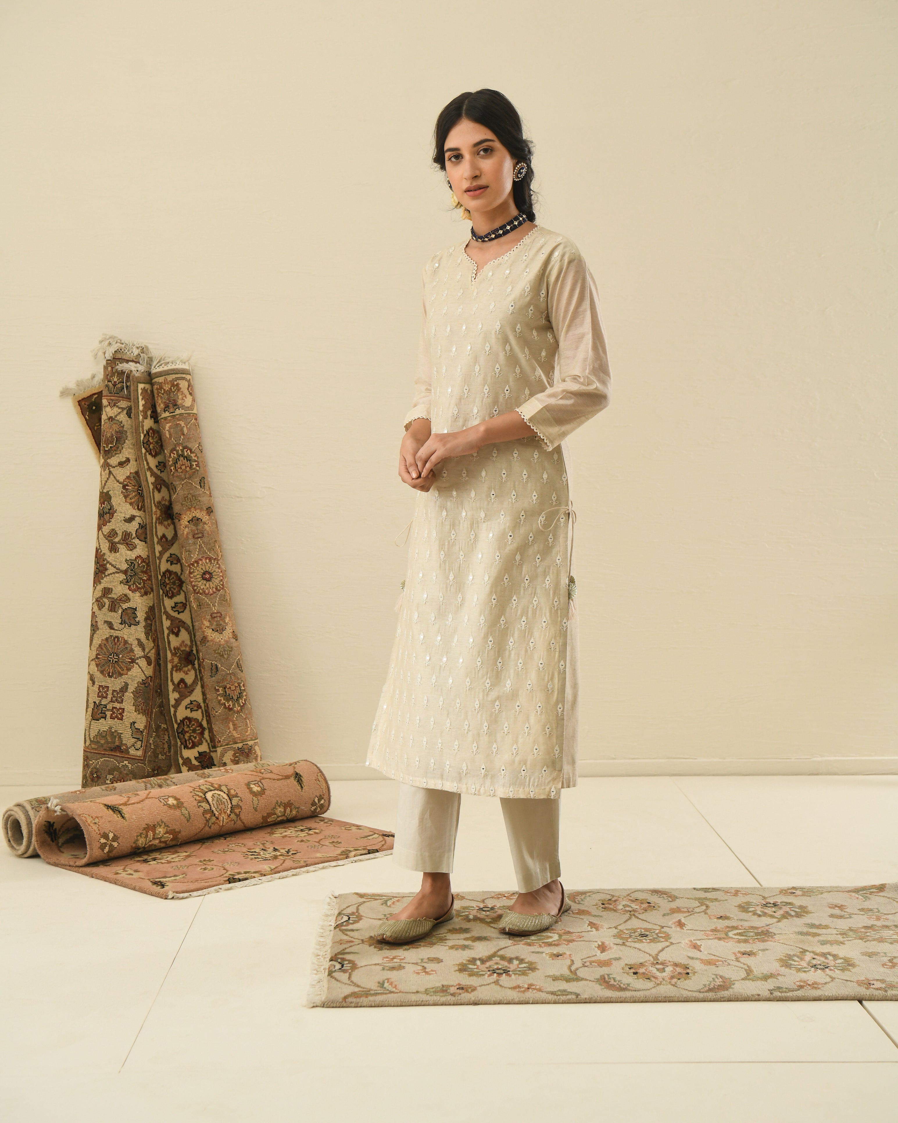 AFREEN BEIGE KURTA SET
