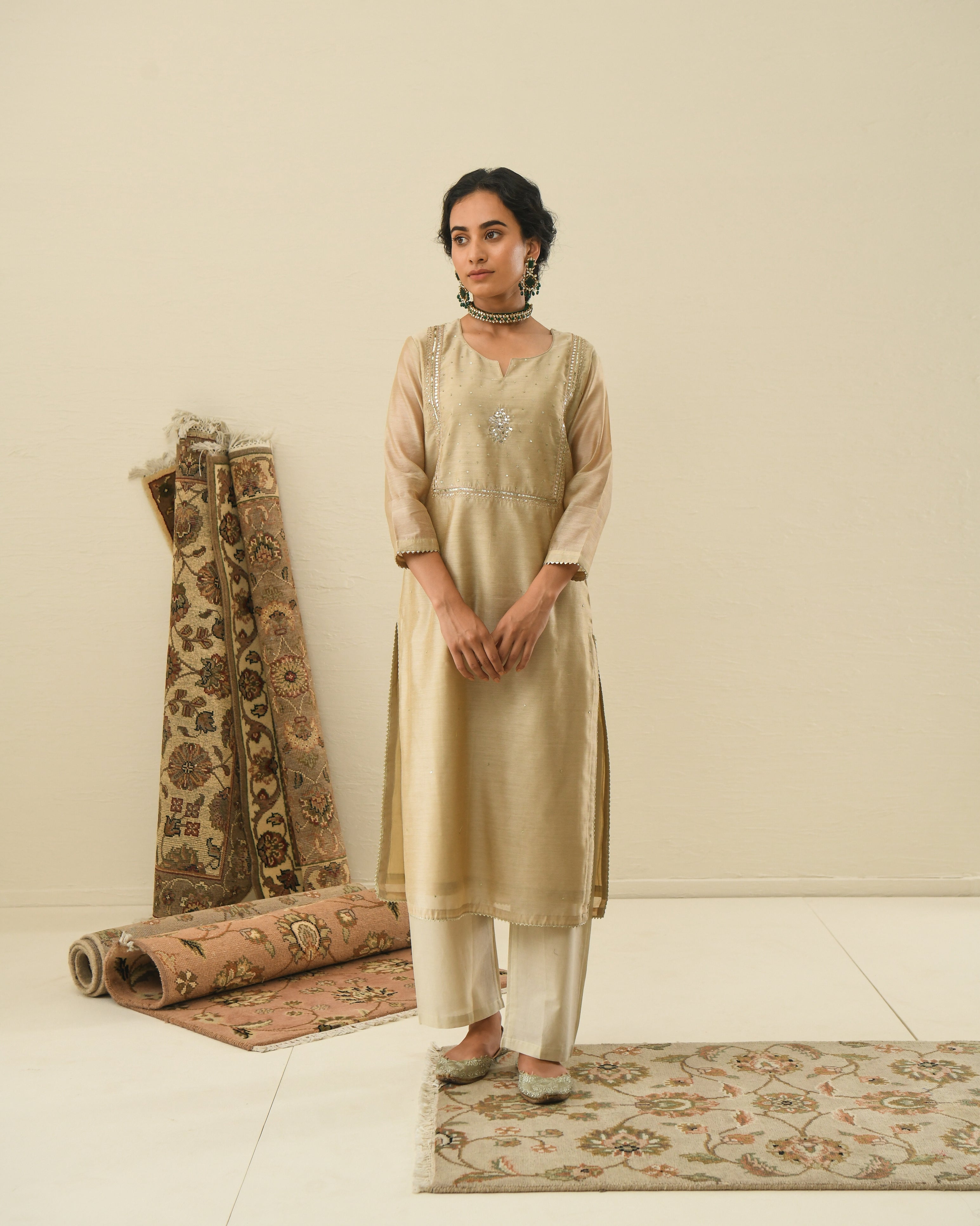 AFREEN BEIGE KURTA SET