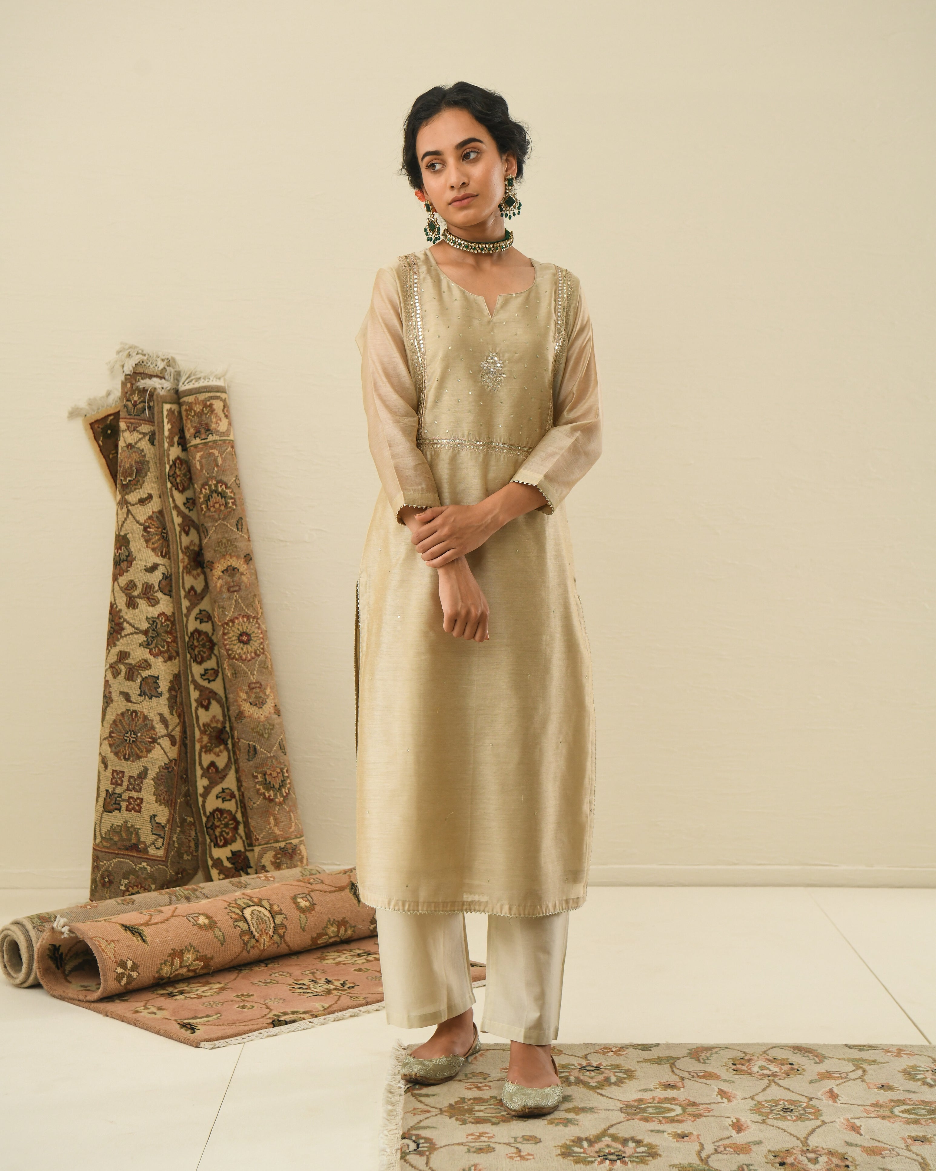 AFREEN BEIGE KURTA SET