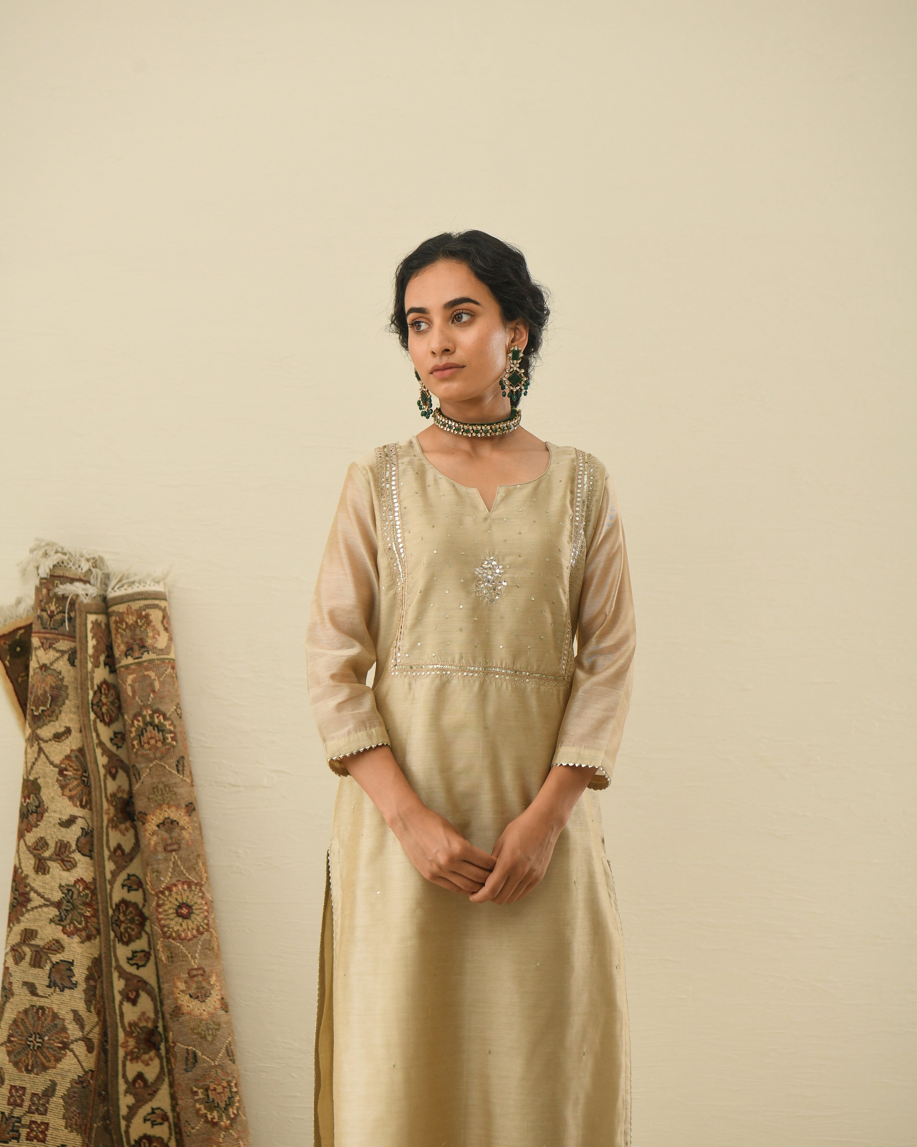 AFREEN BEIGE KURTA SET