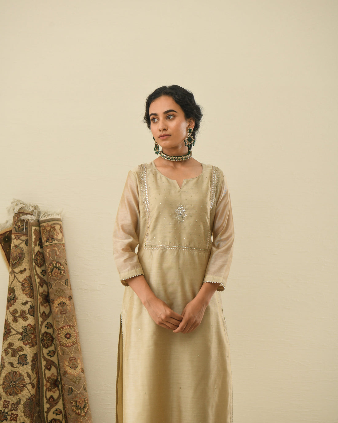 AFREEN BEIGE KURTA SET