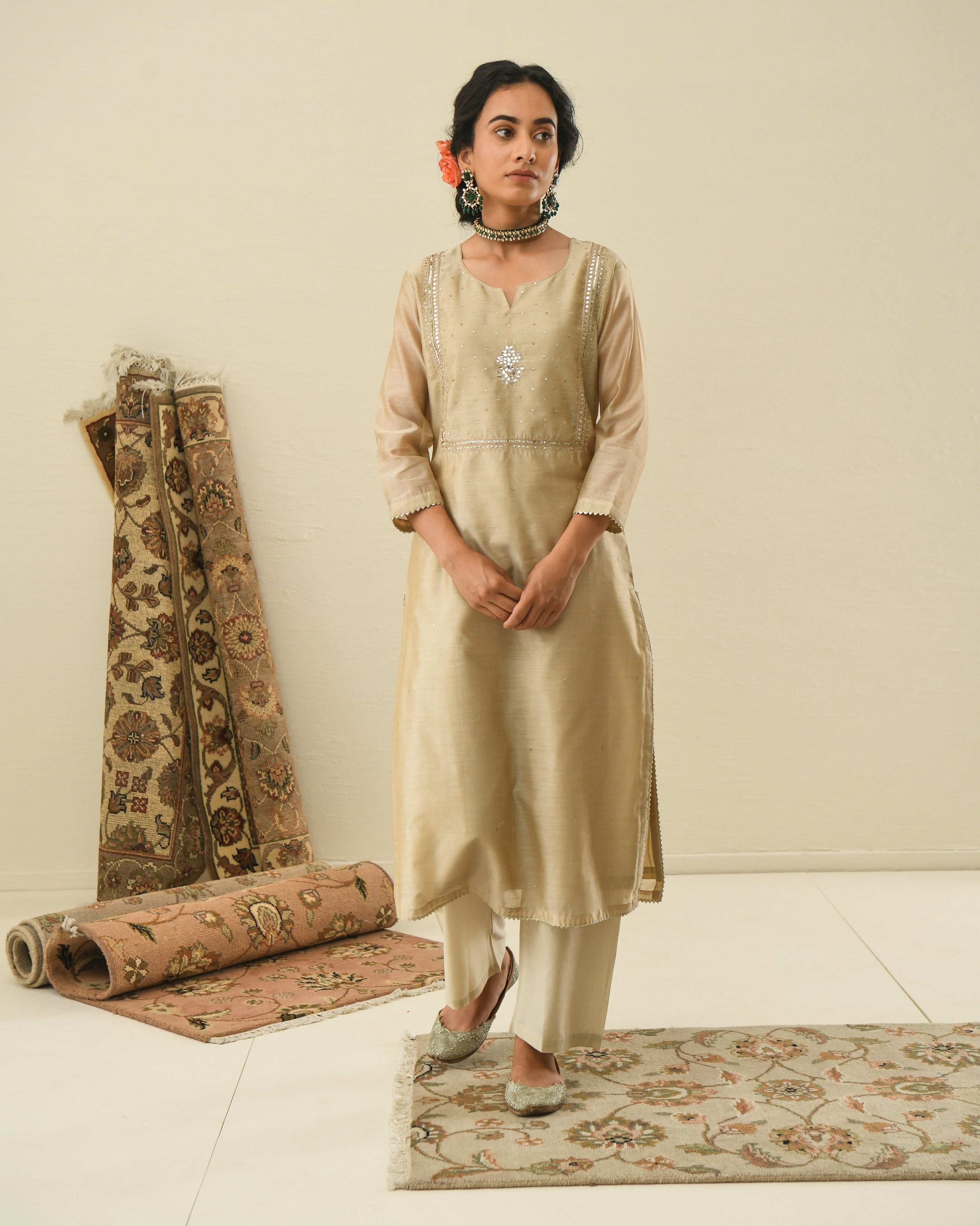 AFREEN BEIGE KURTA SET