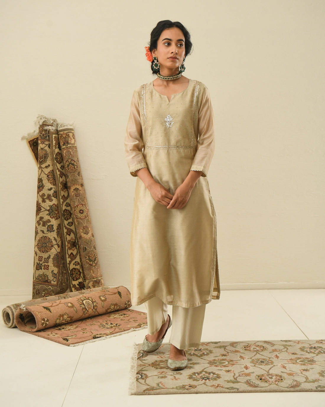 AFREEN BEIGE KURTA SET