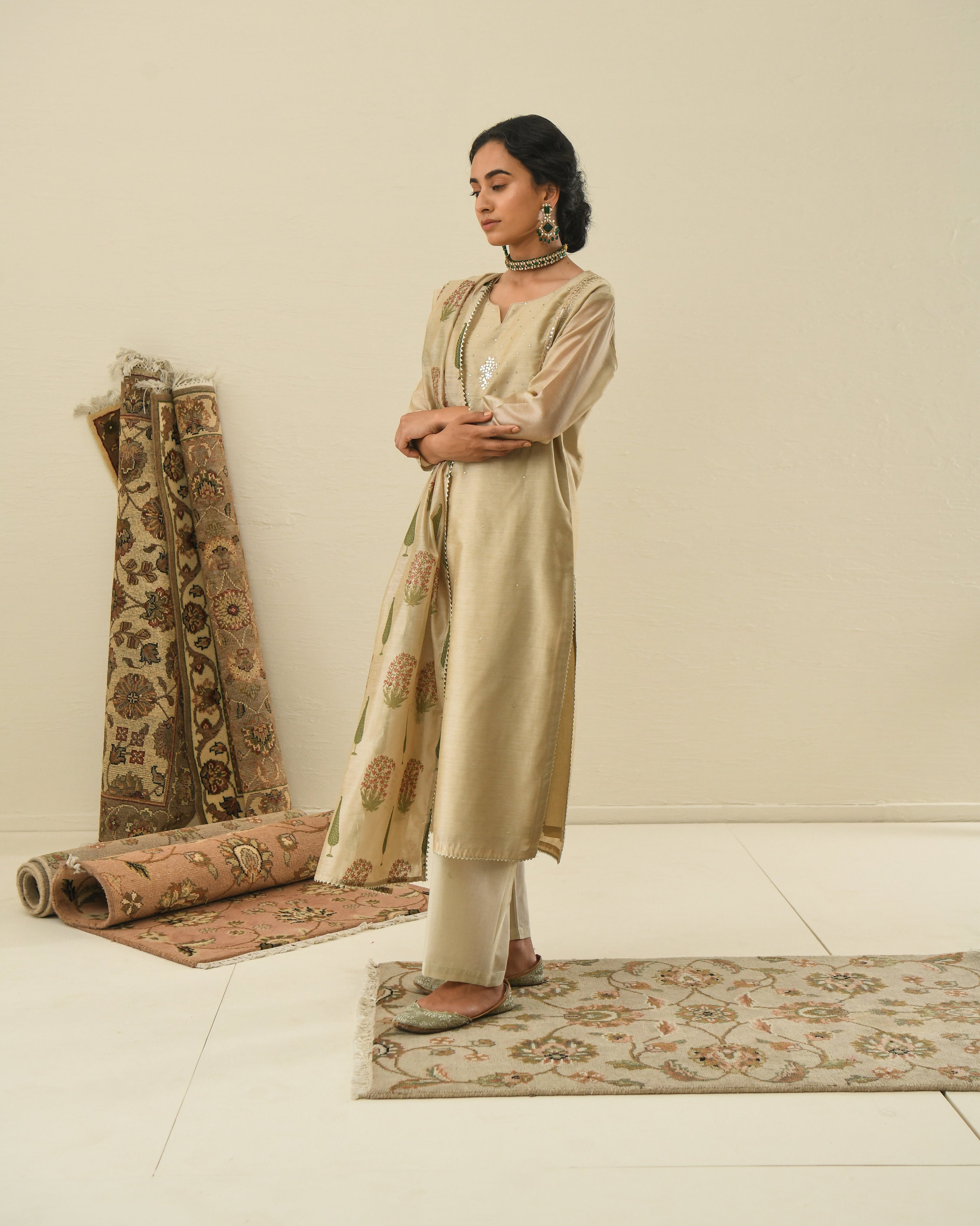 AFREEN BEIGE KURTA SET