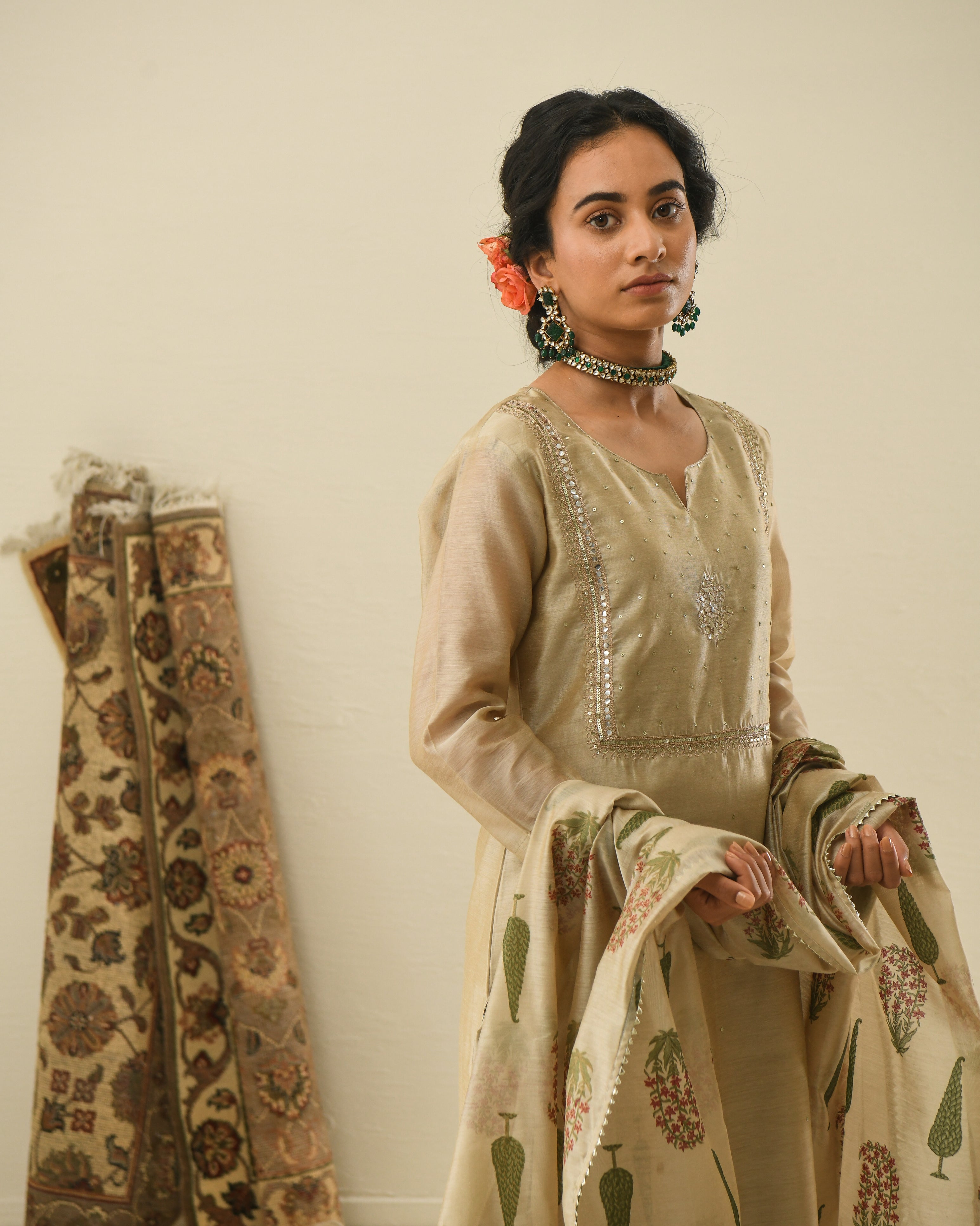 AFREEN BEIGE KURTA SET