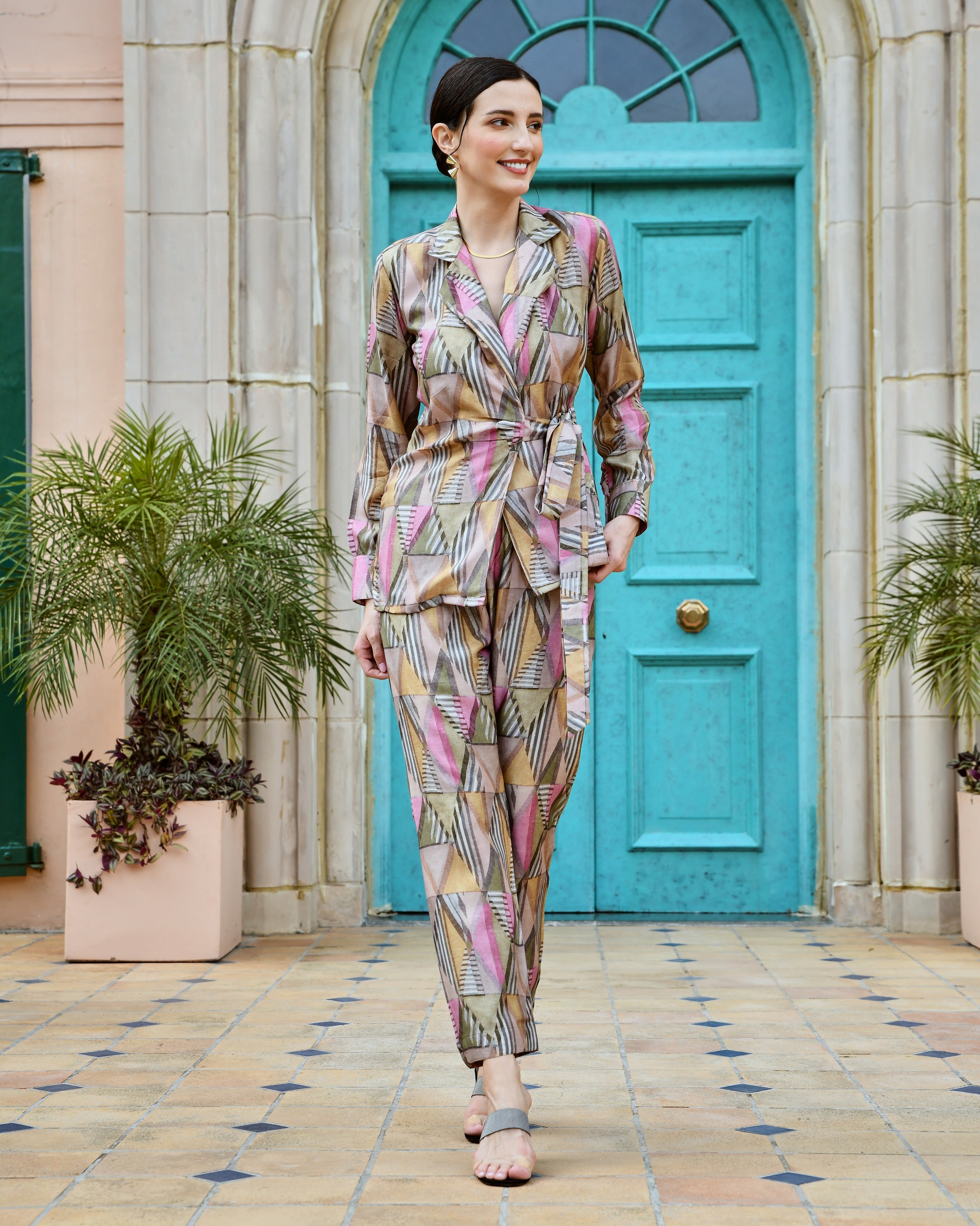 IRIS GREY BLAZER AND PANT SET