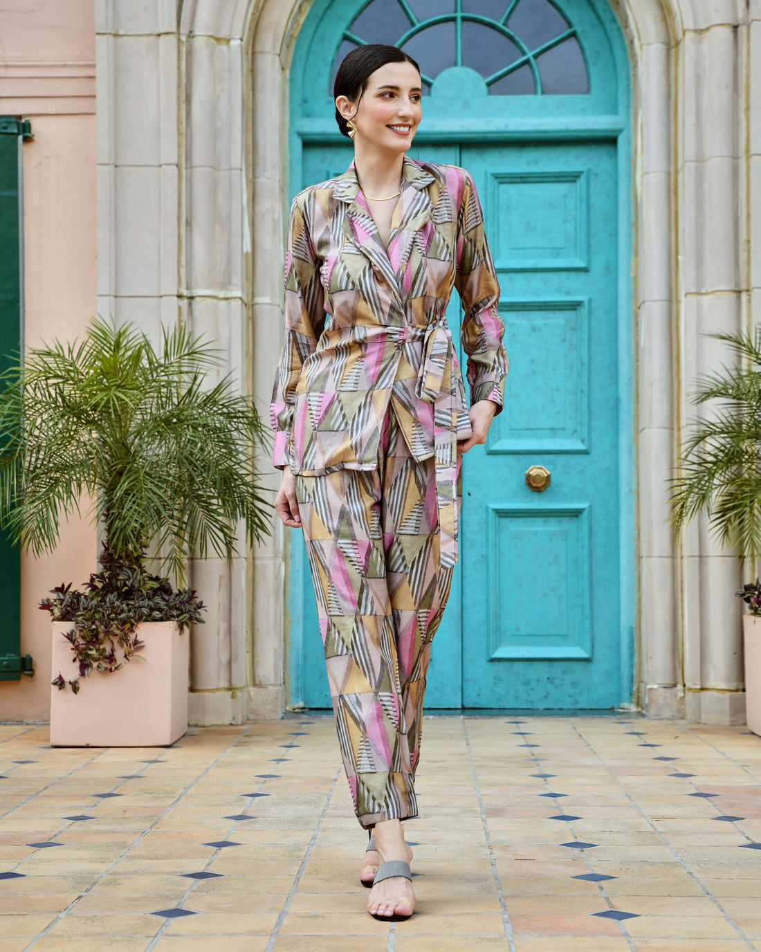 IRIS GREY BLAZER AND PANT SET