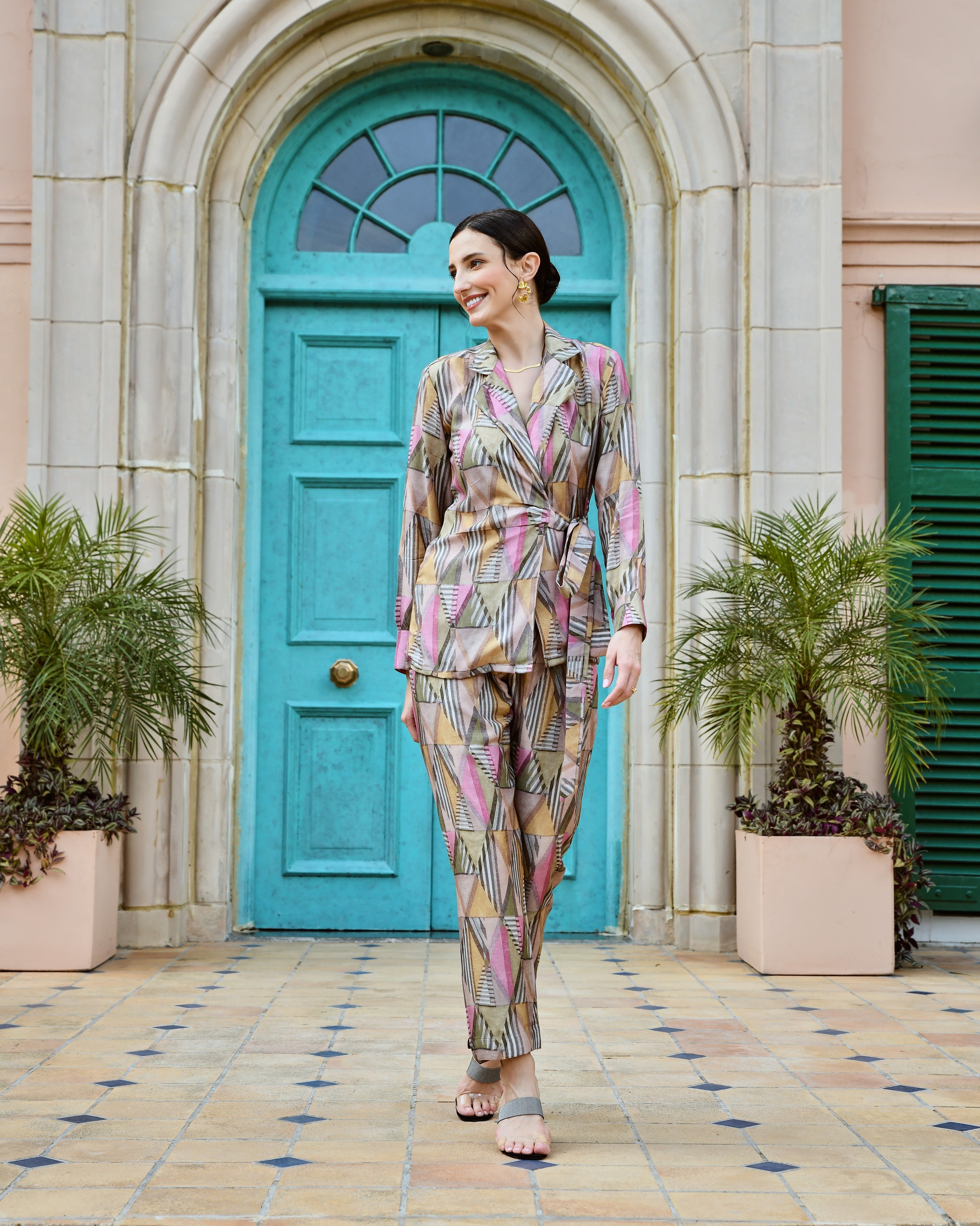 IRIS GREY BLAZER AND PANT SET