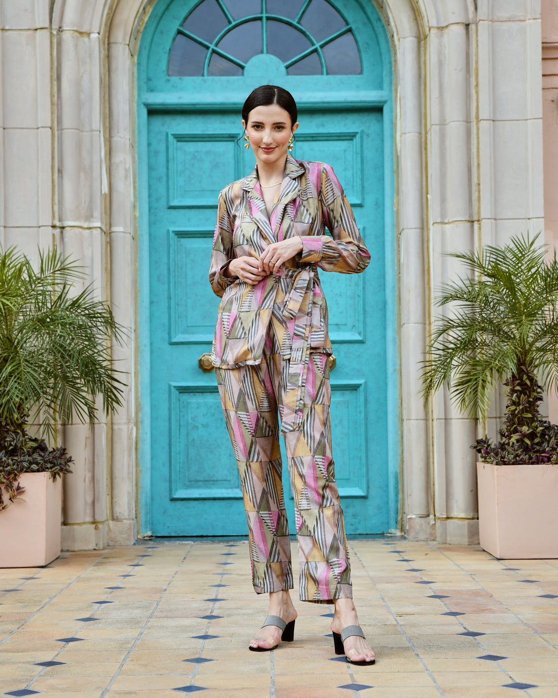 IRIS GREY BLAZER AND PANT SET
