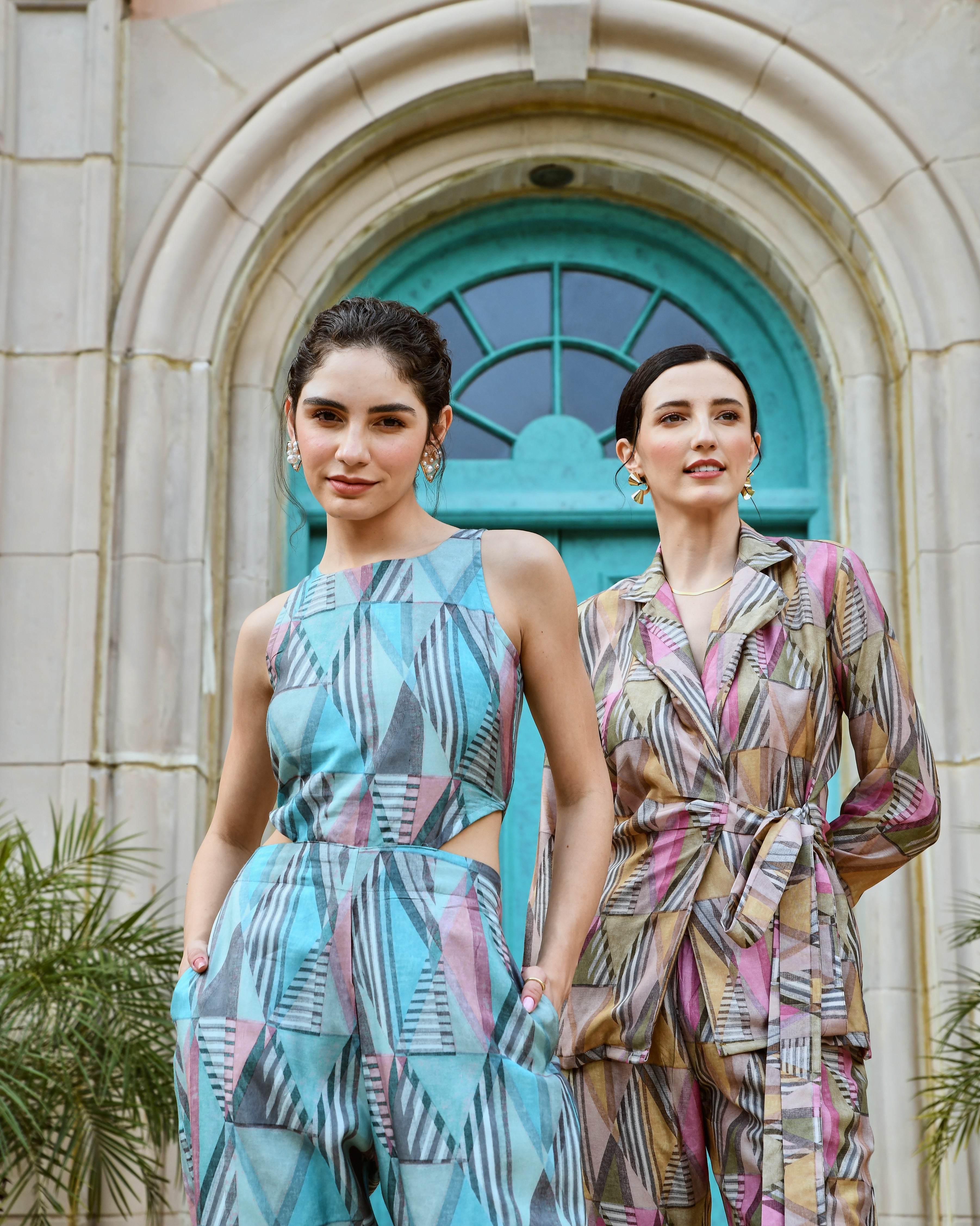 ABSTRACT MUSLIN BLUE PRINT JUMPSUIT